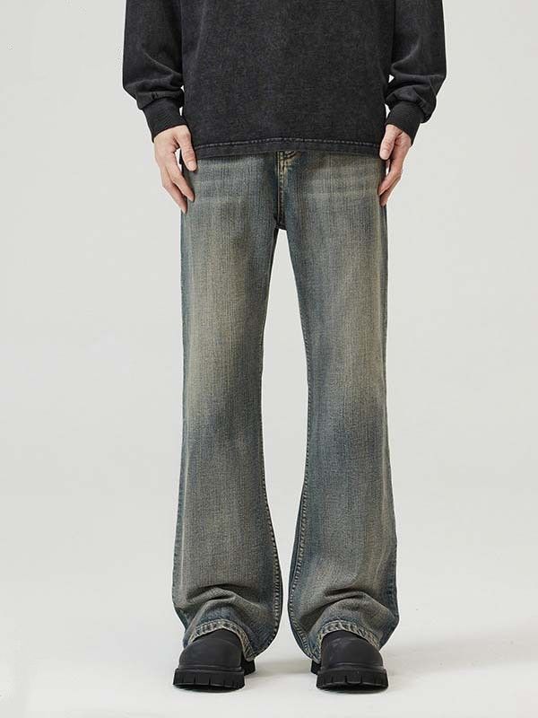 Japanese Brand Men's Washed Casual Bootcut Jeans Size US 32 / EU 48 - 1 Thumbnail