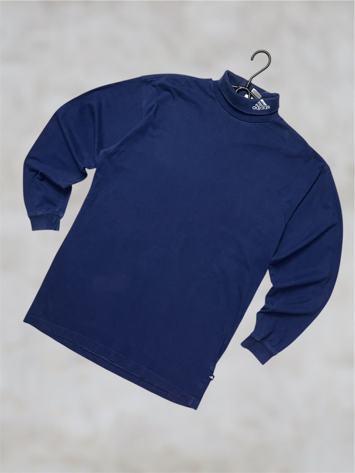 Adidas Adidas vintage turtle neck long sleeve tee size L navy Size US L / EU 52-54 / 3 - 1 Thumbnail