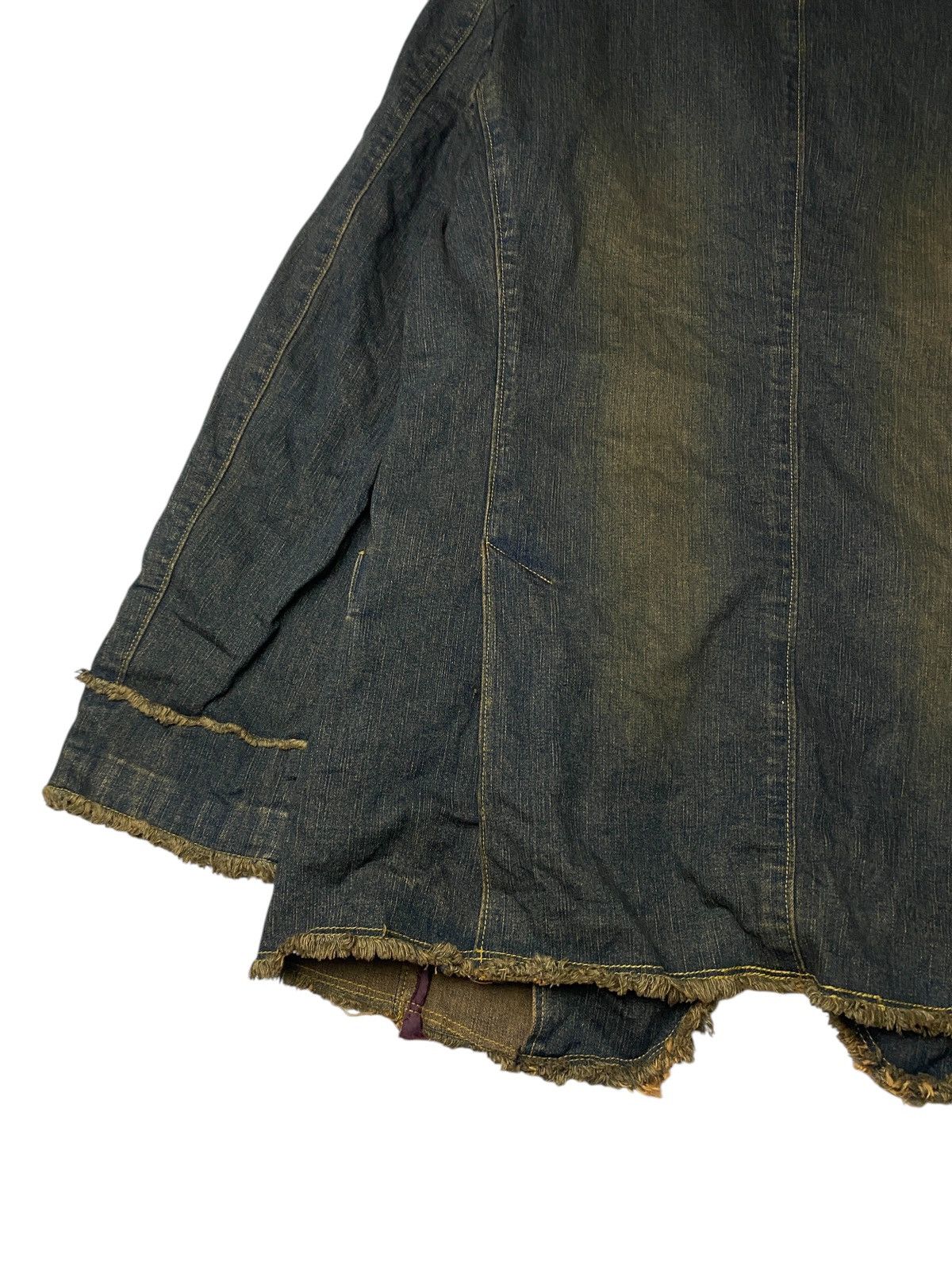 If Six Was Nine × Japanese Brand × Le Grande Bleu (L.G.B.) 2000's Tornado Mart Mudwash Fringe Tribal Denim Coat Size US M / EU 48-50 / 2 - 9 Thumbnail