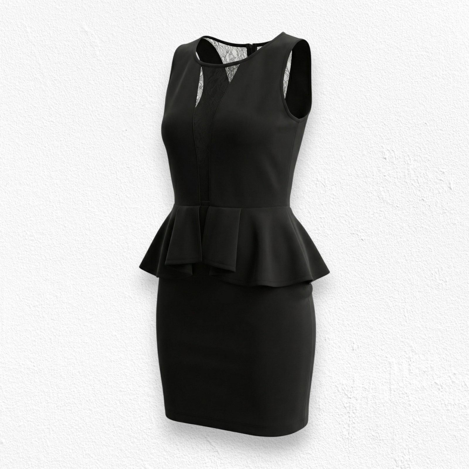 Guess Black Peplum Bodycon Dress Size XS - wpequipmentugltd.com