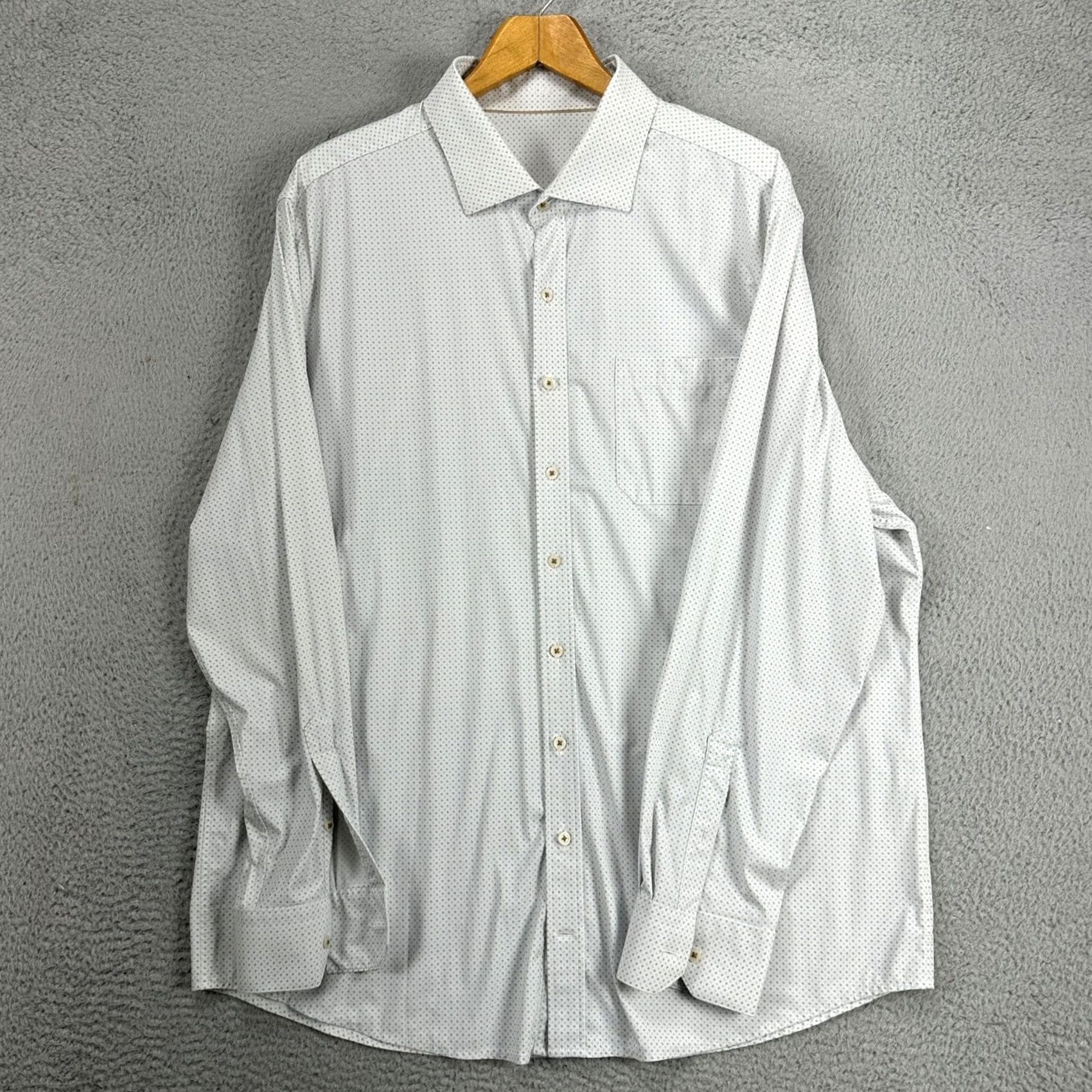Vintage J. Hilburn Button Up Shirt Geometric White 2XL Mens Long Sleeve Regular Stretch Performance Shirt Size US XXL / EU 58 / 5 - 3 Thumbnail