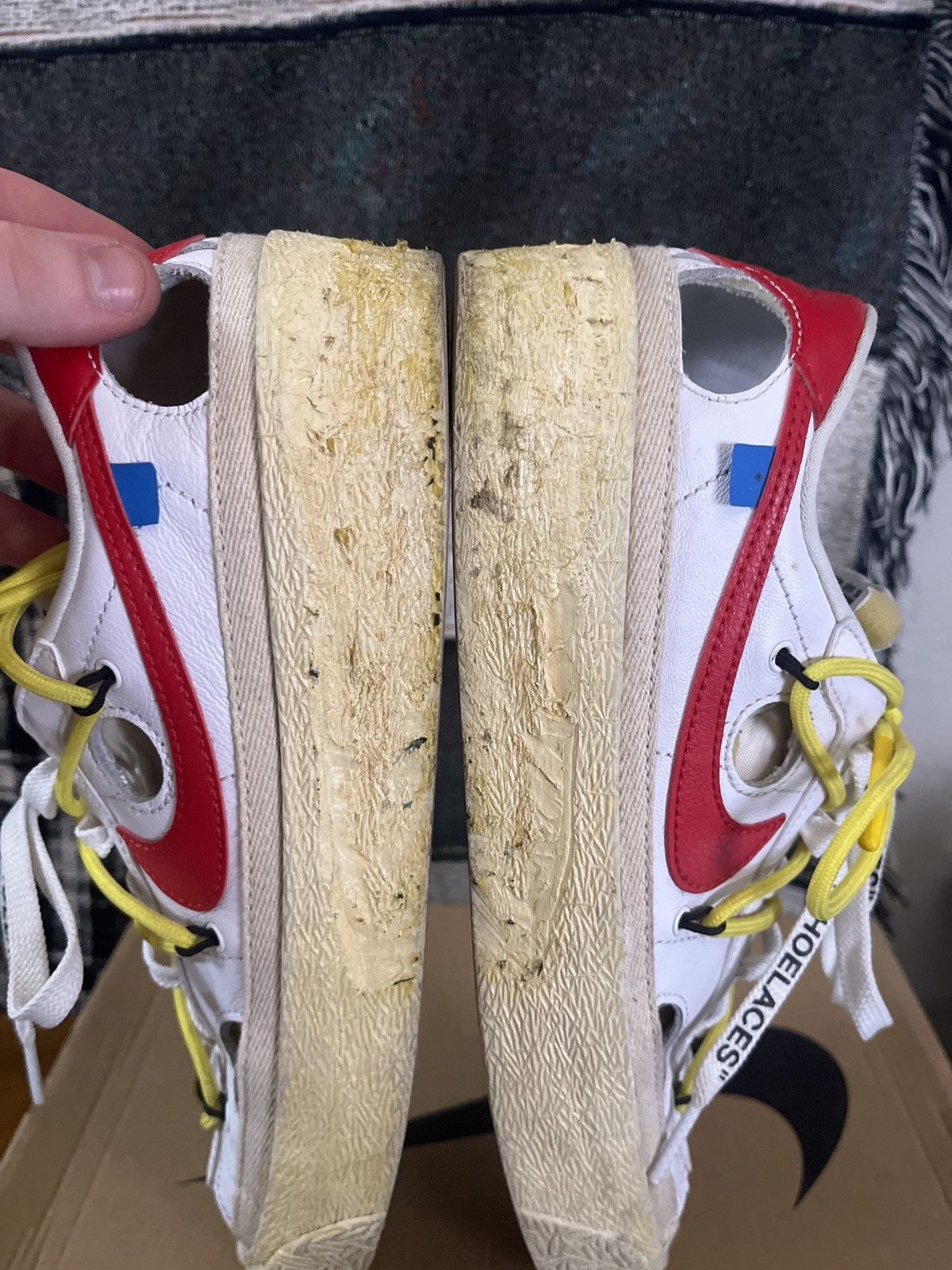 Nike Off White Nike Blazer Low University White/Red Size US 9 / EU 42 - 5 Thumbnail