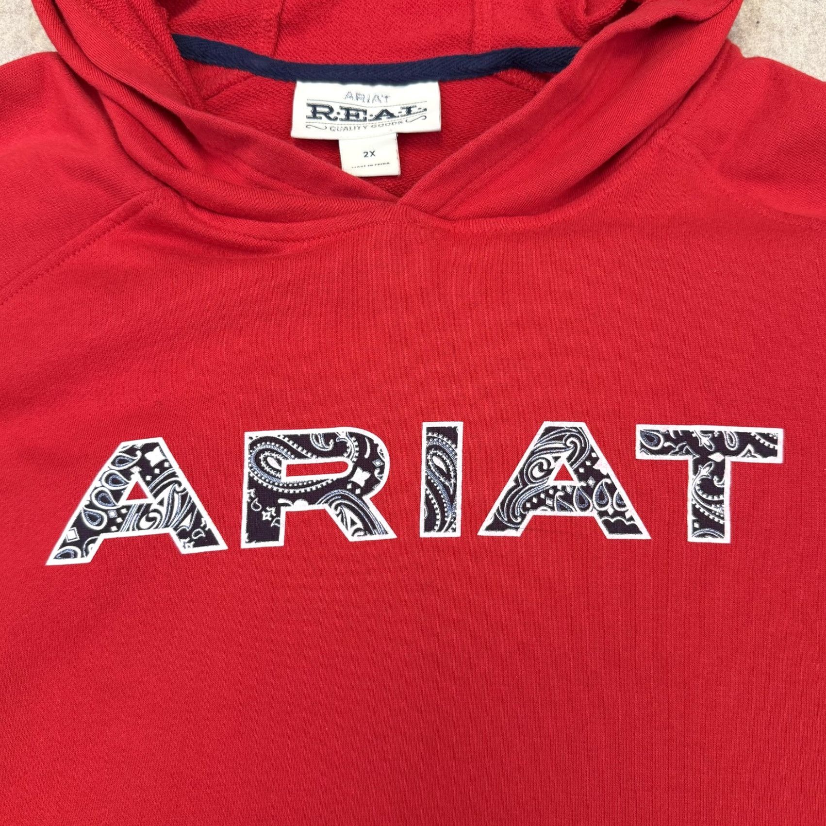 Ariat Ariat REAL Hoodie Womens 2X Red Pullover Paisley Kangaroo Pocket Sweatshirt Size XXL / US 16-18 / IT 52-54 - 4 Thumbnail
