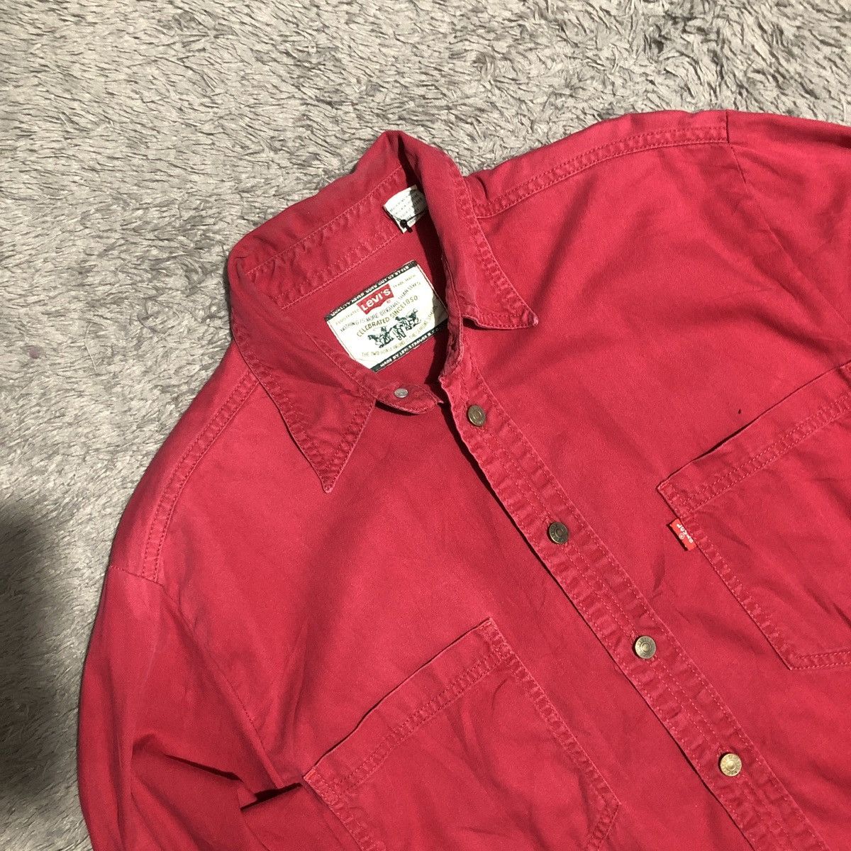 Levi's × Levi's Vintage Clothing Vtg LEVIS TSHIRT MAROON Size US M / EU 48-50 / 2 - 2 Thumbnail