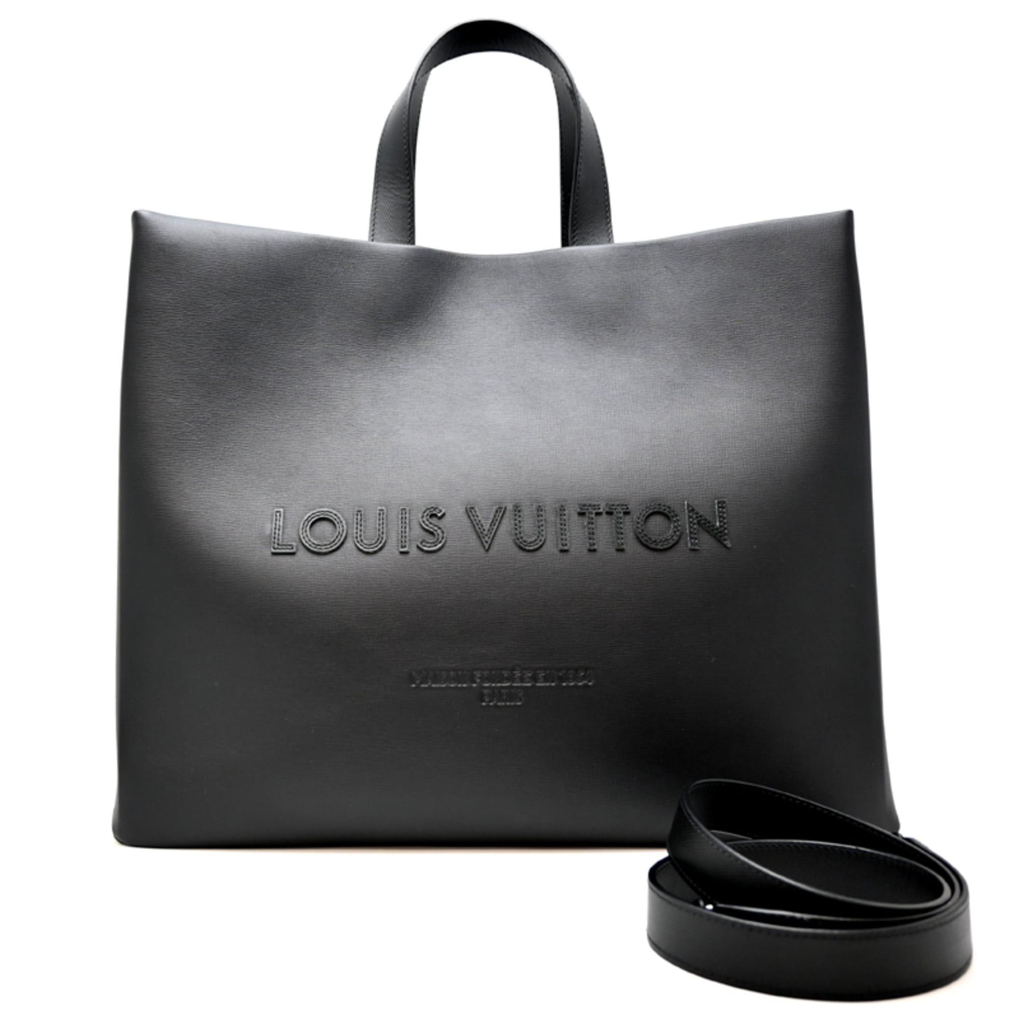 Louis Vuitton Louis Vuitton Shopper Tote MM Women's/Men's Bag M28309 Lamb Leather Black Size ONE SIZE - 1 Thumbnail