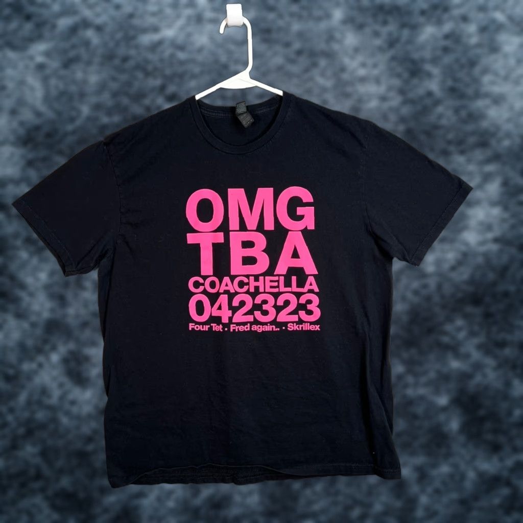 Gildan OMG Coachella Skillex Fred Again Four Tet 2023 Black T-Shirt Size L Size US L / EU 52-54 / 3 - 1 Thumbnail