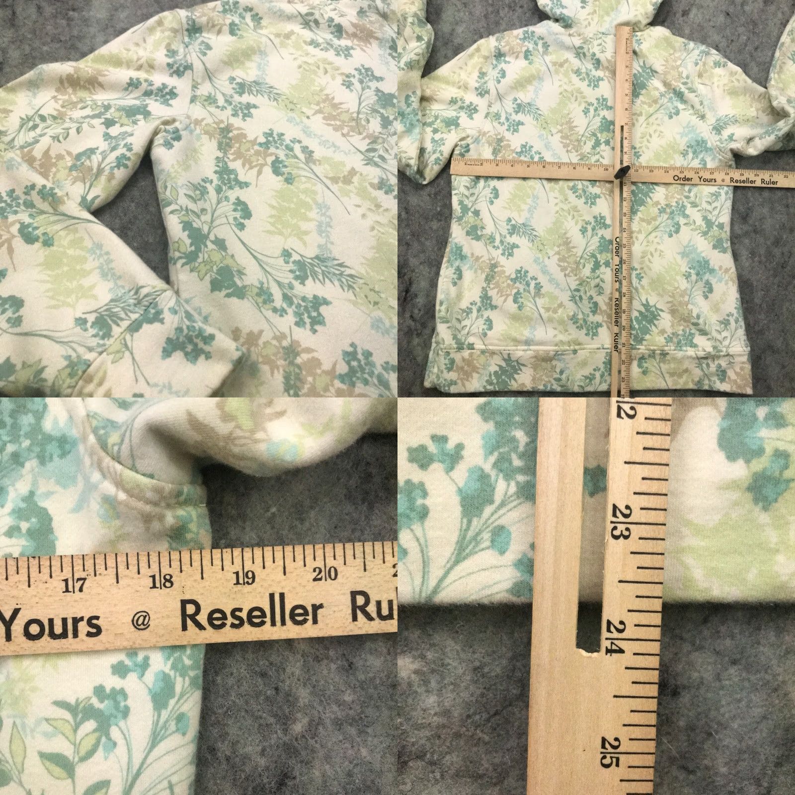 Eddie Bauer Eddie Bauer Womens Hoodie Full Zip, Green Floral, Cotton Blend, Stretch, Medium, Regular, Hoodie, Womens, Global? Size M / US 6-8 / IT 42-44 - 8 Thumbnail