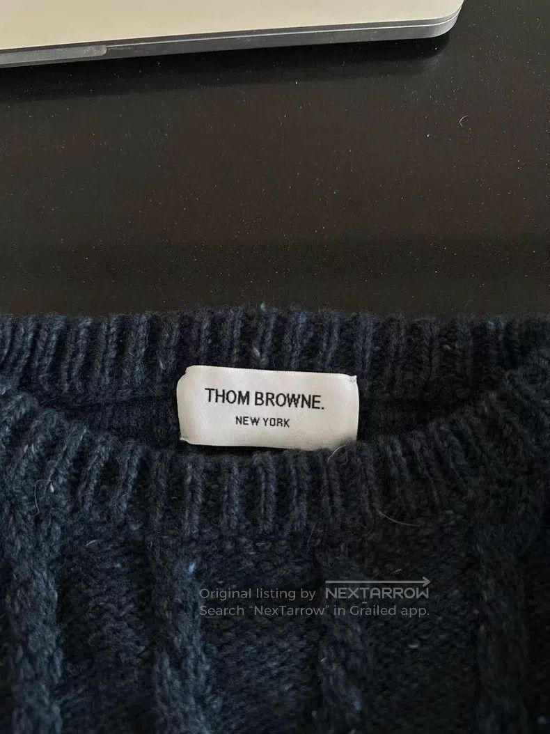 Thom Browne Thom Browne Navy twisted wool sweater Size US L / EU 52-54 / 3 - 3 Thumbnail