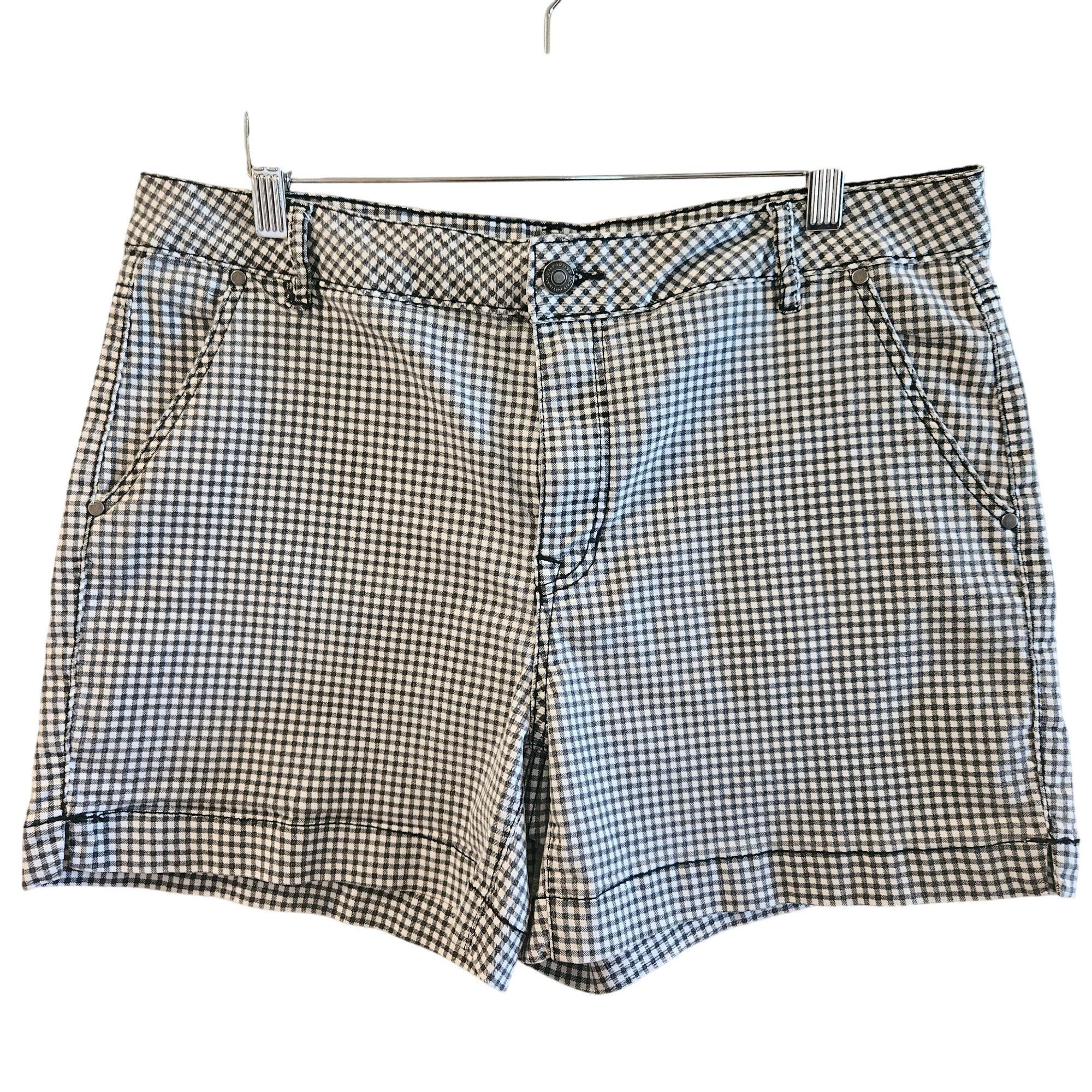 Other Artisan NY Womens Gingham Shorts 16 Black White Preppy Cotta Size 38" / US 16 / IT 52 - 3 Thumbnail