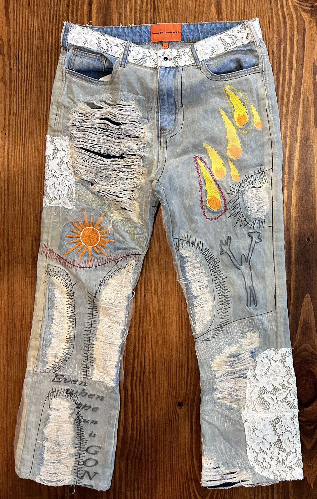 Jeans Moto Orange Who Decides War - Taille 30, Neuf Avec Imperfections