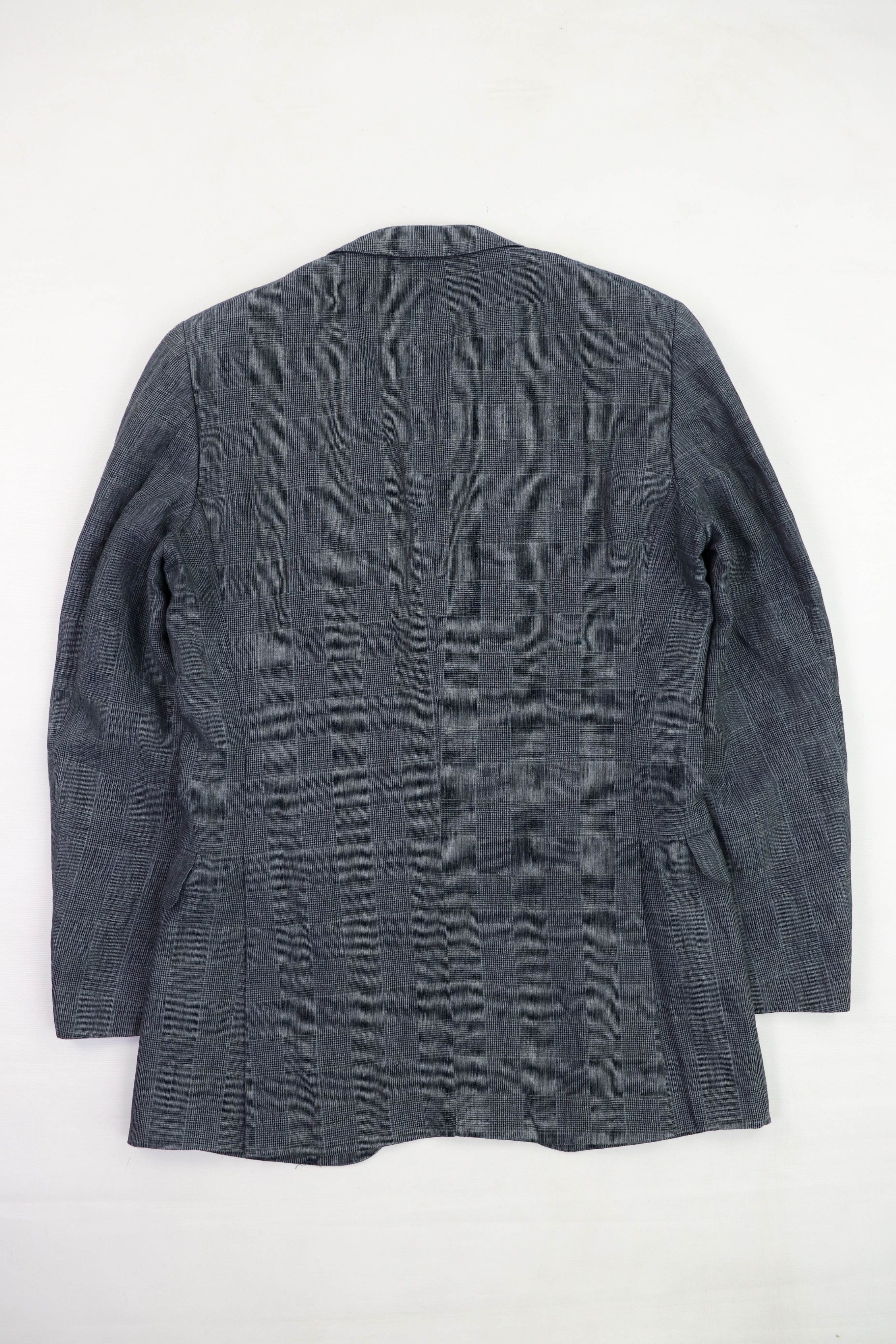 Suitsupply Suitsupply Ormezzano Plaid Grey Pure Linen Blazer Jacket Size 38L - 2 Thumbnail