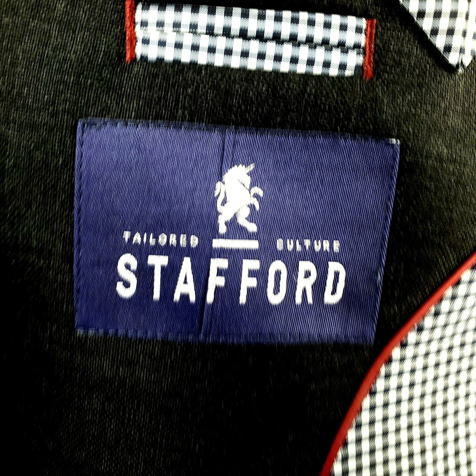 Stafford Stafford 44L 2 Silver Button Gray Wool Blazer Sport Coat Size 44L - 7 Thumbnail
