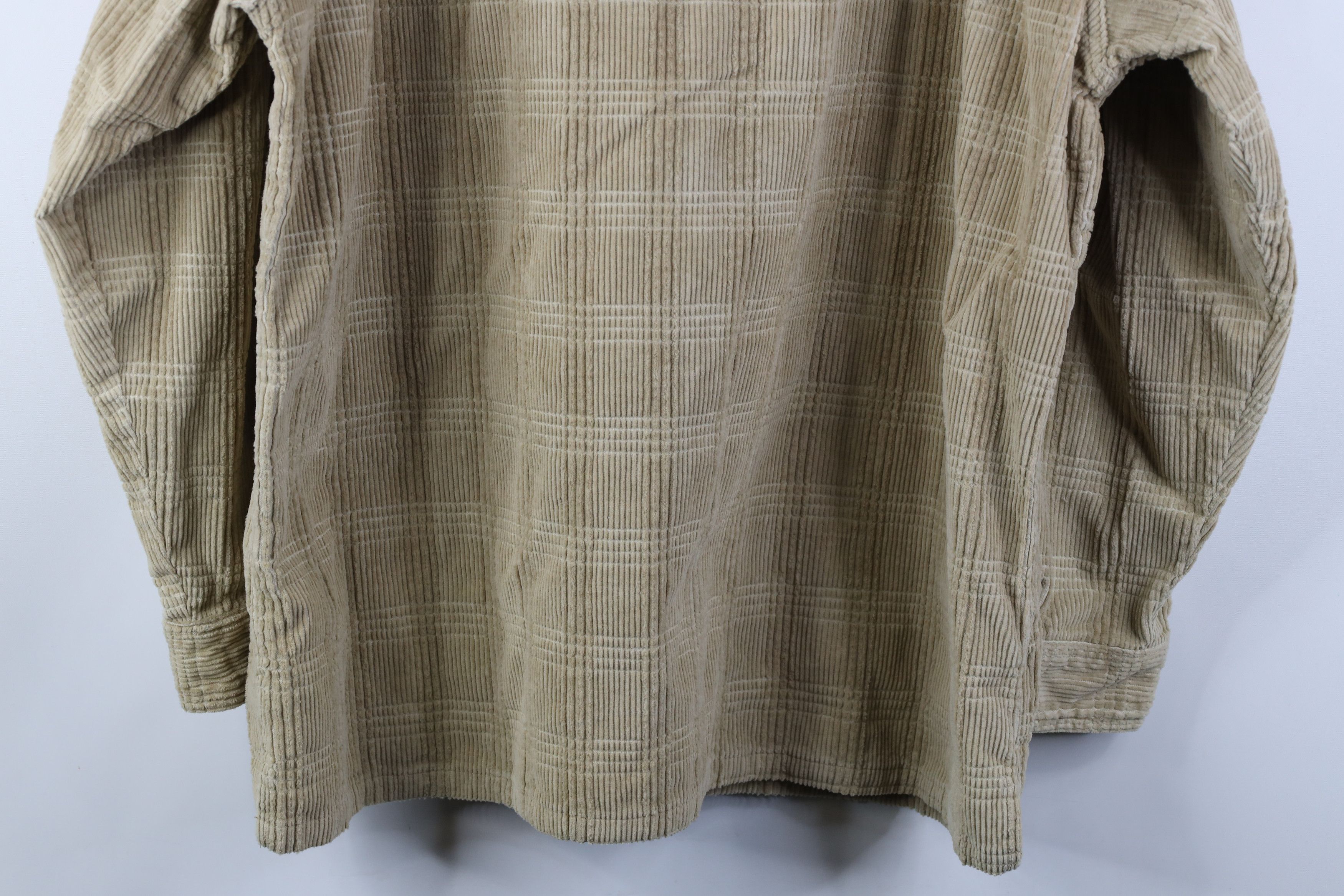 Vintage Vintage 90s Streetwear Corduroy Collared Henley Shirt Jacket Size US XL / EU 56 / 4 - 10 Thumbnail