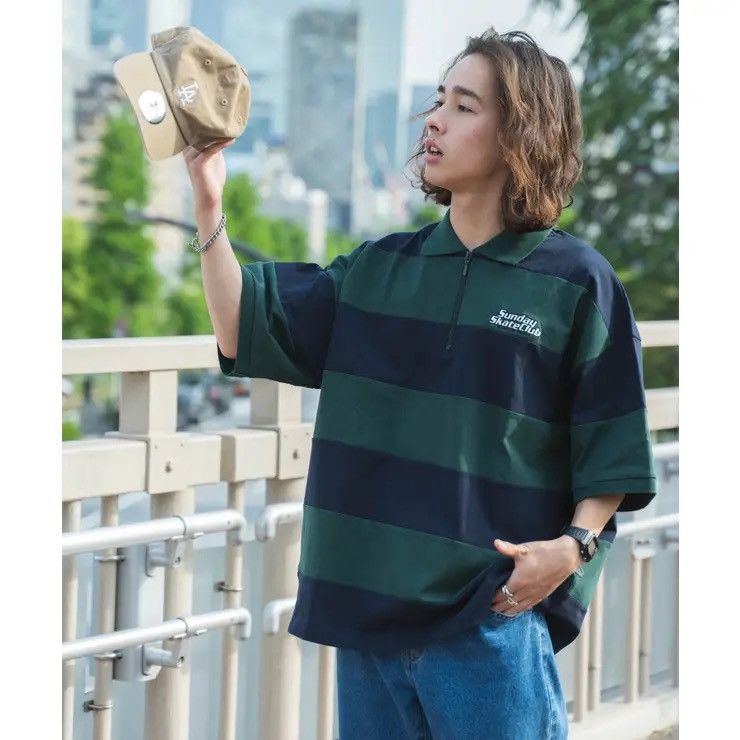 Japanese Brand WEGO SUNDAY SKATE CLUB COLOUR BLOCK OVERSIZE POLO TEE Size US M / EU 48-50 / 2 - 1 Thumbnail