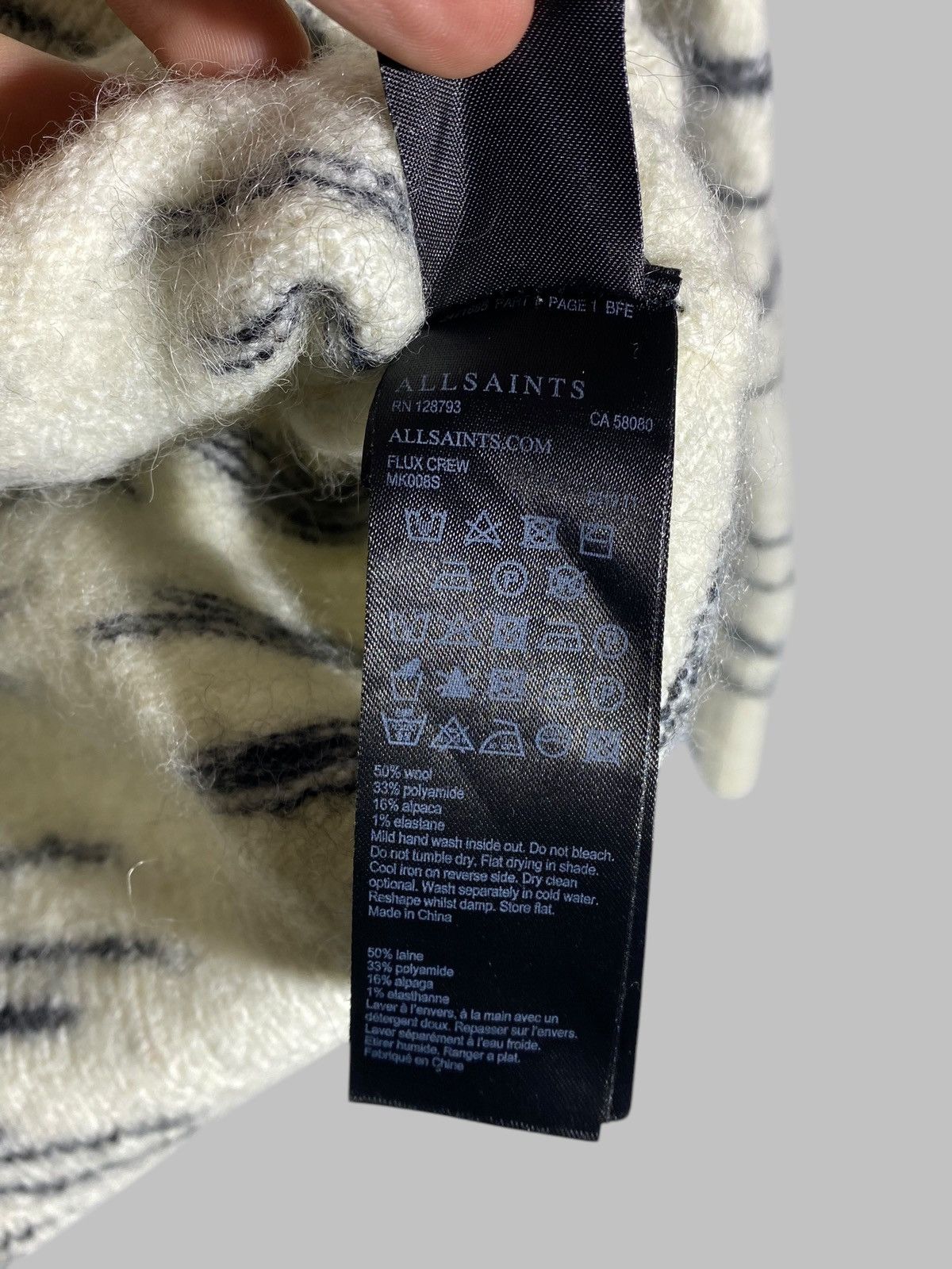 Allsaints All Saints Flux Crew Jumper Alpaca Wool Sweater Size US XS / EU 42 / 0 - 12 Thumbnail