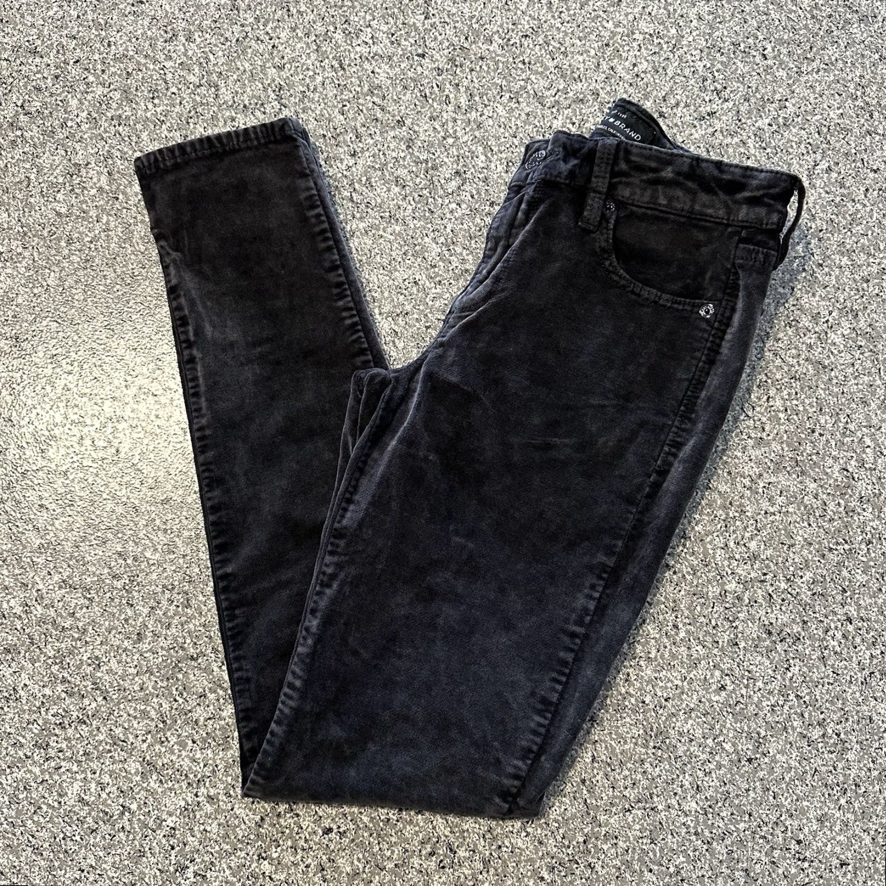 Lucky Brand Lucky Brand Womens 2/26x28 Brooke Velvet Jegging Mid Rise Black Jeans Pant Skinny 63% Cotton 33% Viscose 4% Elastane Pockets Stretch Size 26" / US 2 / IT 38 - 2 Thumbnail