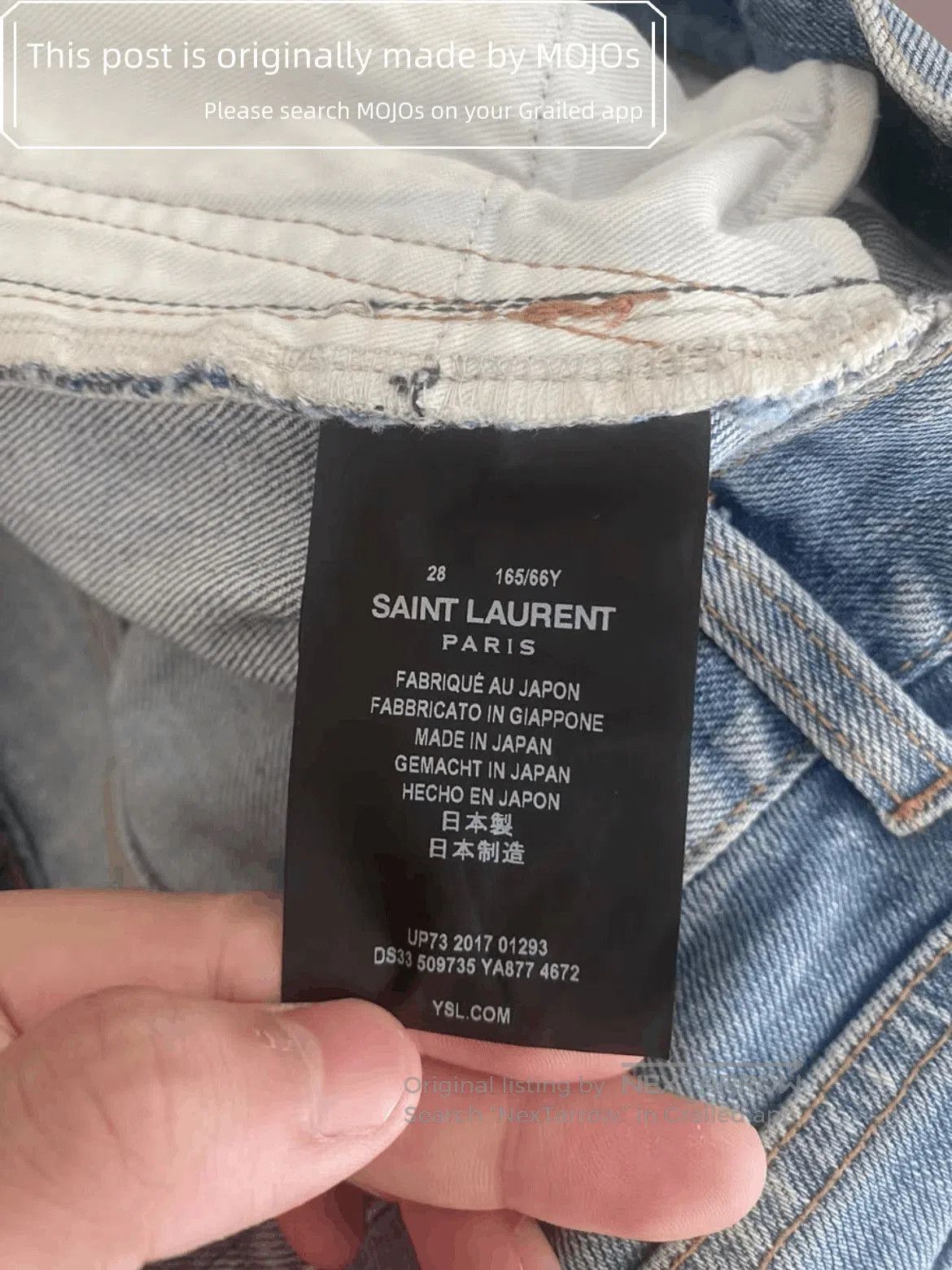 Saint Laurent Paris Sz 28 Saint Laurent Paris 18SS One Side Destory D05 Denim. Size US 28 / EU 44 - 2 Thumbnail