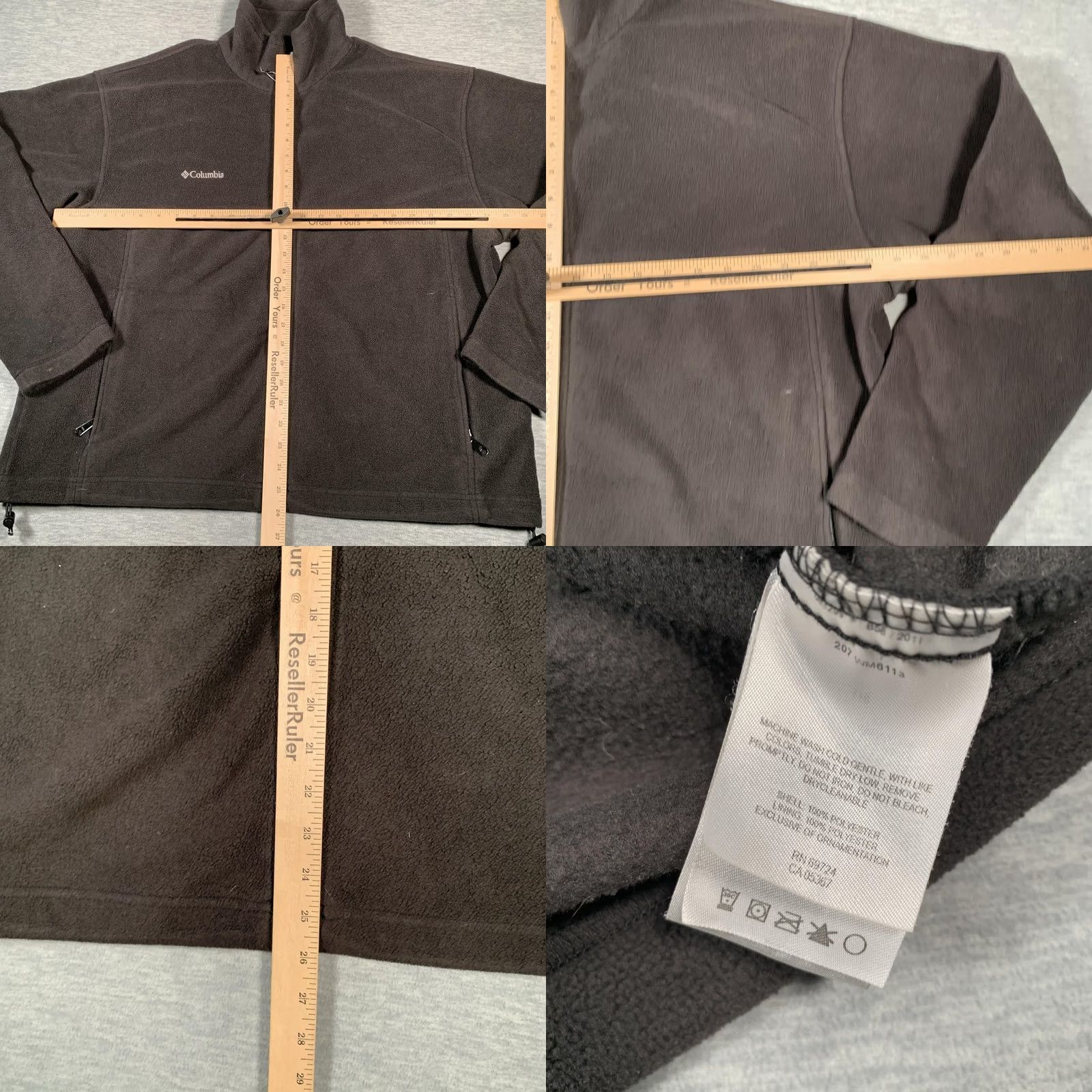Logo 7 Columbia Fleece Jacket Mens XL Gray Full Zip Stand Collar Pockets Outdoor Logo Size US XL / EU 56 / 4 - 8 Thumbnail