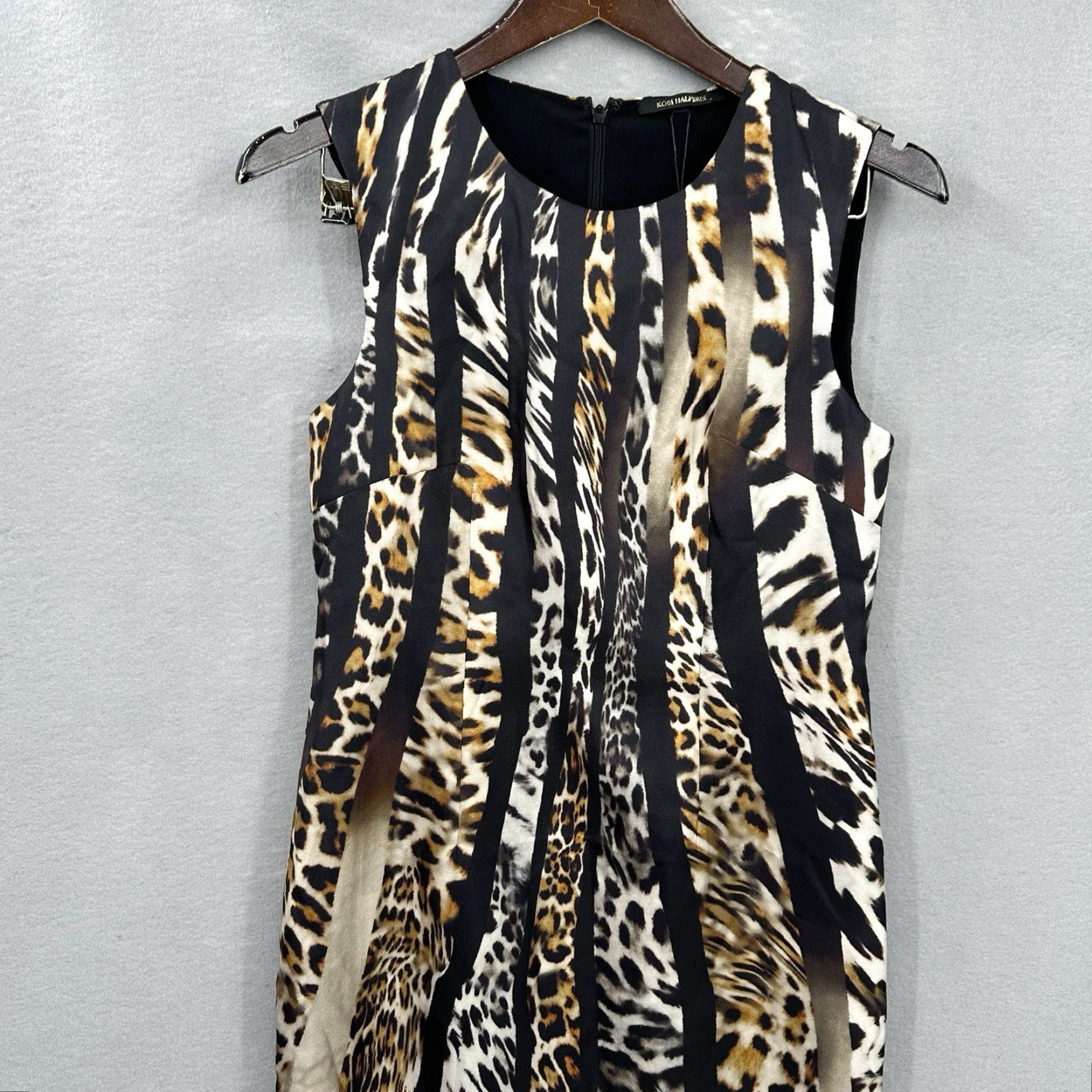 KOBI HALPERIN Kobi Halperin Kery Dress Women XS Animal Print Shift Leopard Clothing Sleeveless Black Silk Knee Vintage No Size XS / US 0-2 / IT 36-38 - 4 Thumbnail