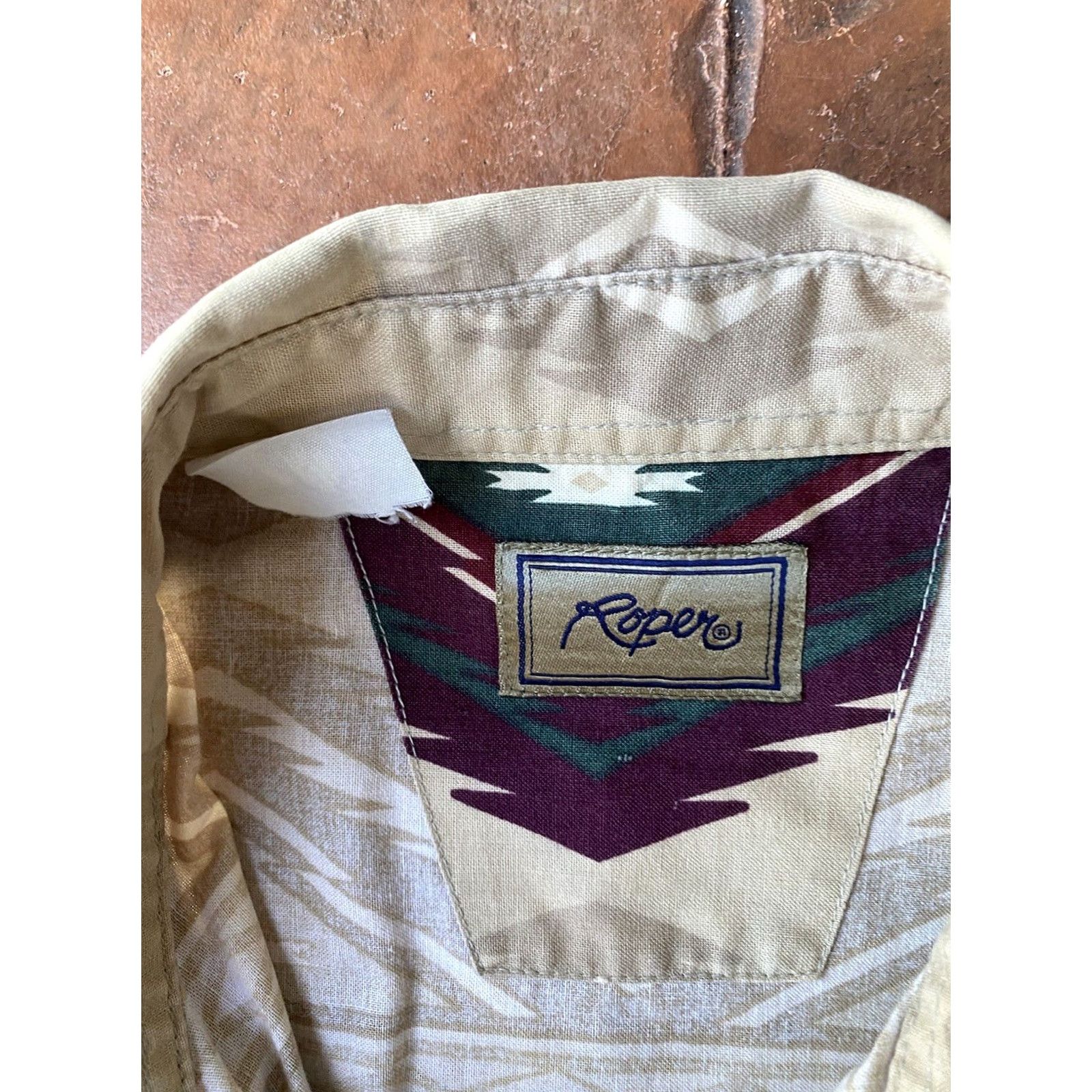 Roper VINTAGE Roper Western Aztec Brushpopper Rodeo Long Sleeve Shirt XL Men Shirt Size US XL / EU 56 / 4 - 2 Thumbnail