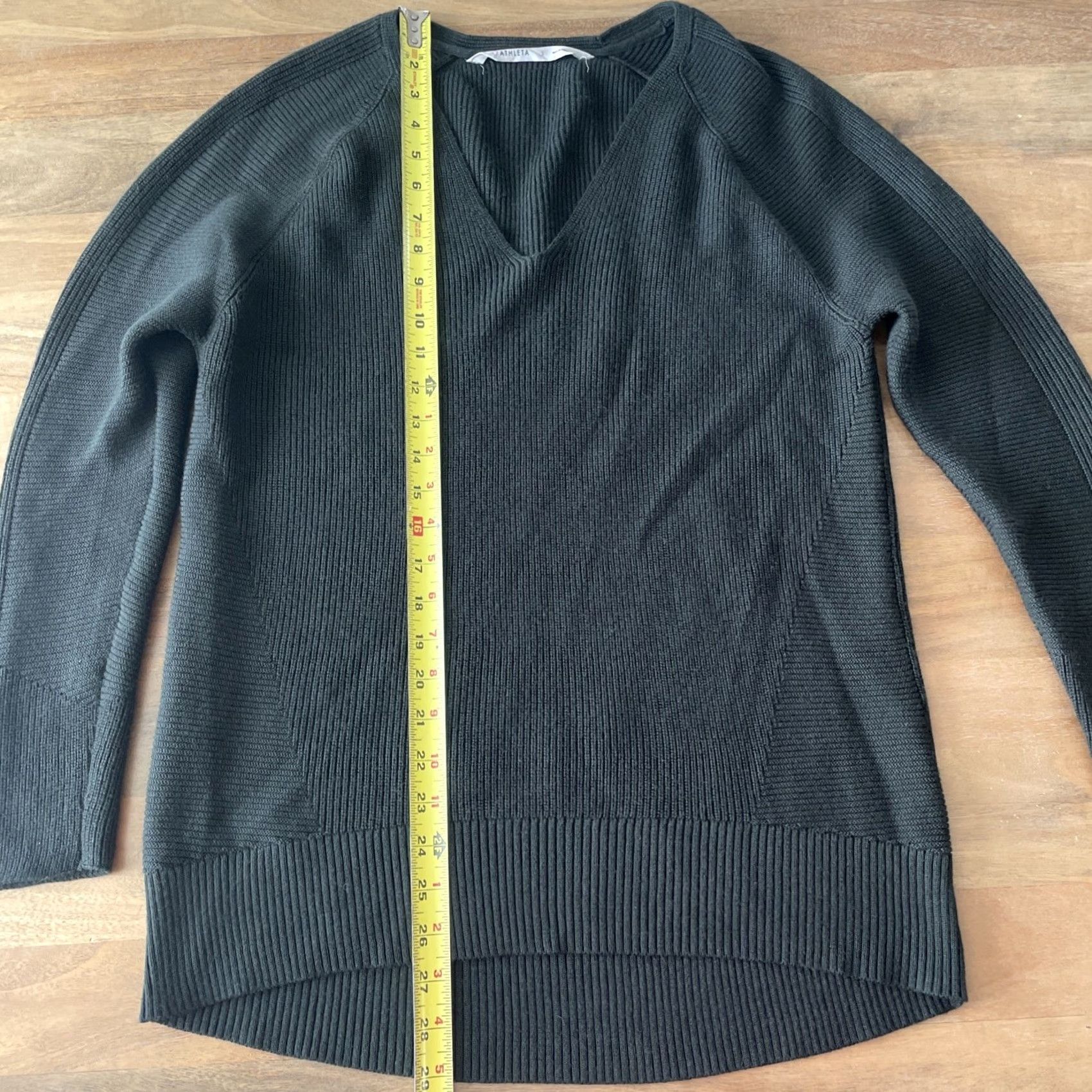 Athleta Athleta Women’s Sweater Long Sleeve V-Neck Ribbed Merino Blend Green S Small Pullover Casual Office Size S / US 4 / IT 40 - 6 Thumbnail