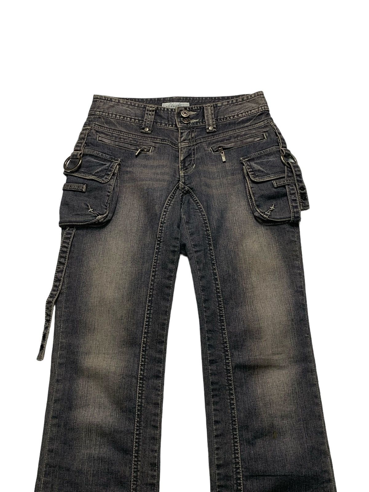 If Six Was Nine Albachez Flare Muddy Multipocket Chain Y2K Punk Size US 27 - 3 Thumbnail