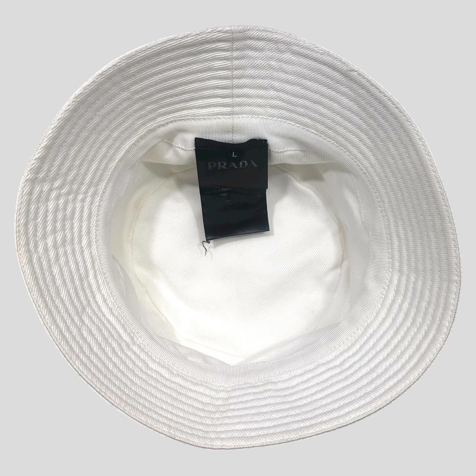 Prada Prada 2022 Embroidered Cotton Triangle Logo Bucket Hat - L Size ONE SIZE - 5 Thumbnail