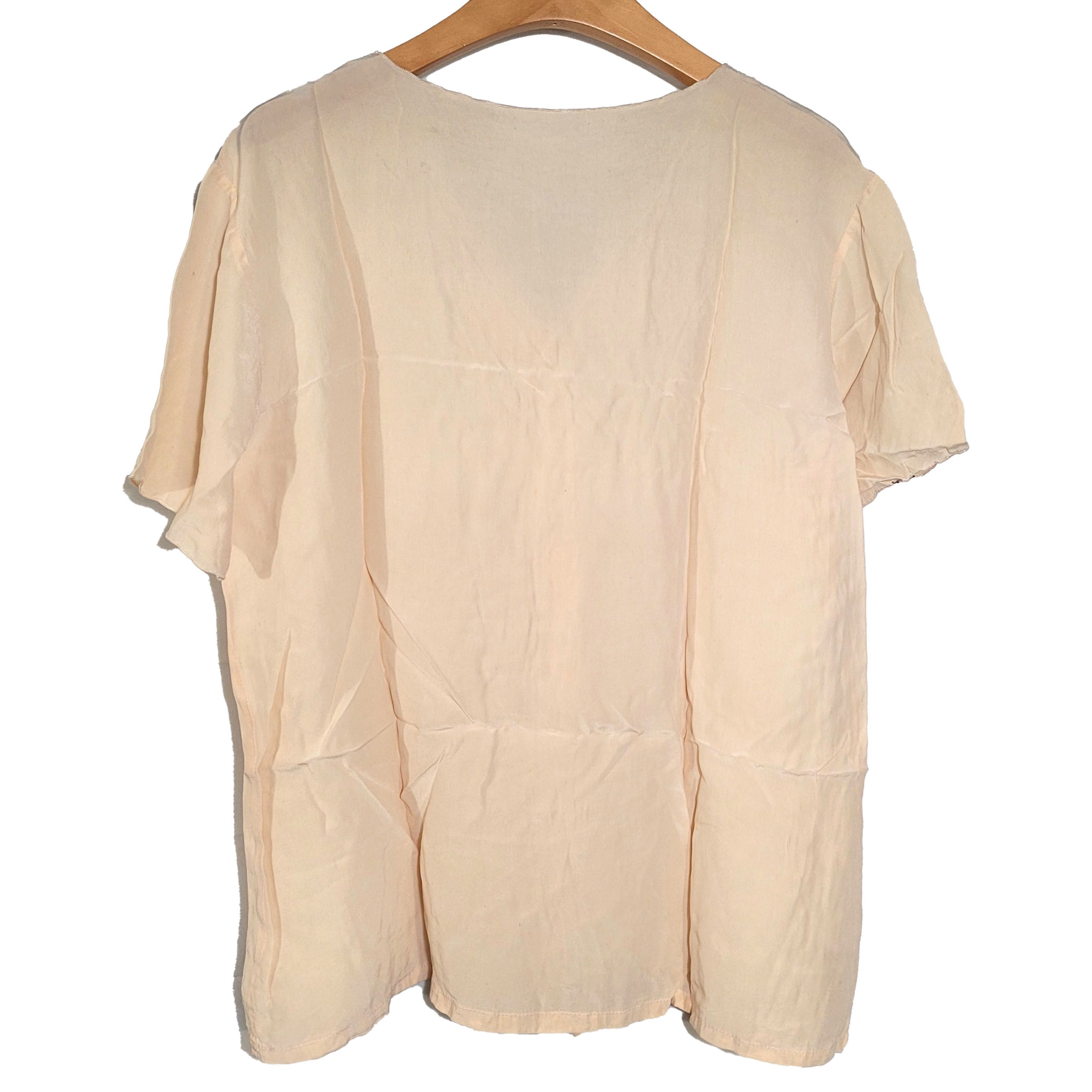 Other Women's 100% Silk Short Sleeve Top Button-Up Shirt SCK303 Size S / US 4 / IT 40 - 4 Thumbnail
