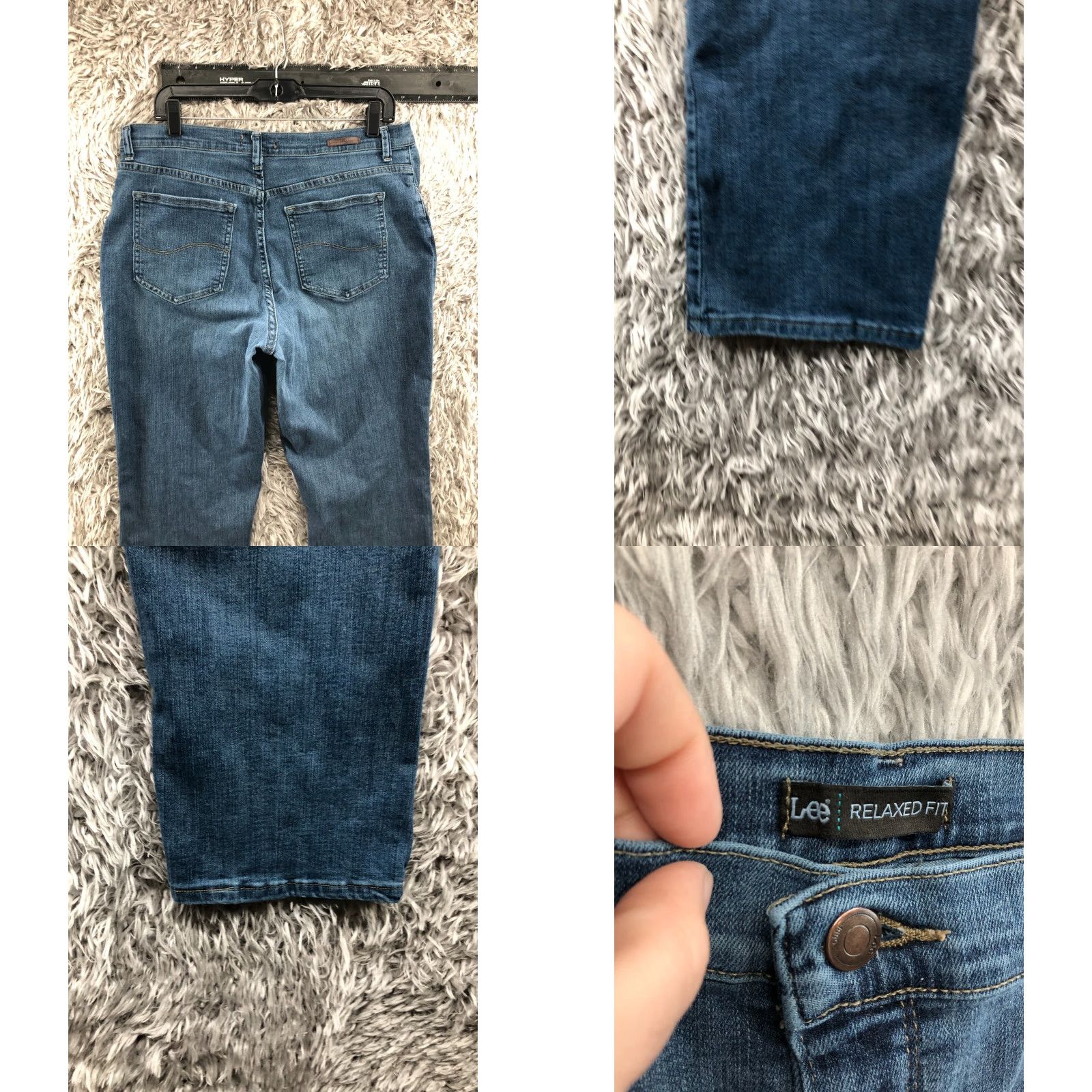 Lee Lee Jeans Relaxed Straight Womens 14 Short Blue Medium Wash Denim 5-Pocket Classic Fit Modern Series Mens? Size 36" / US 14 / IT 50 - 8 Thumbnail