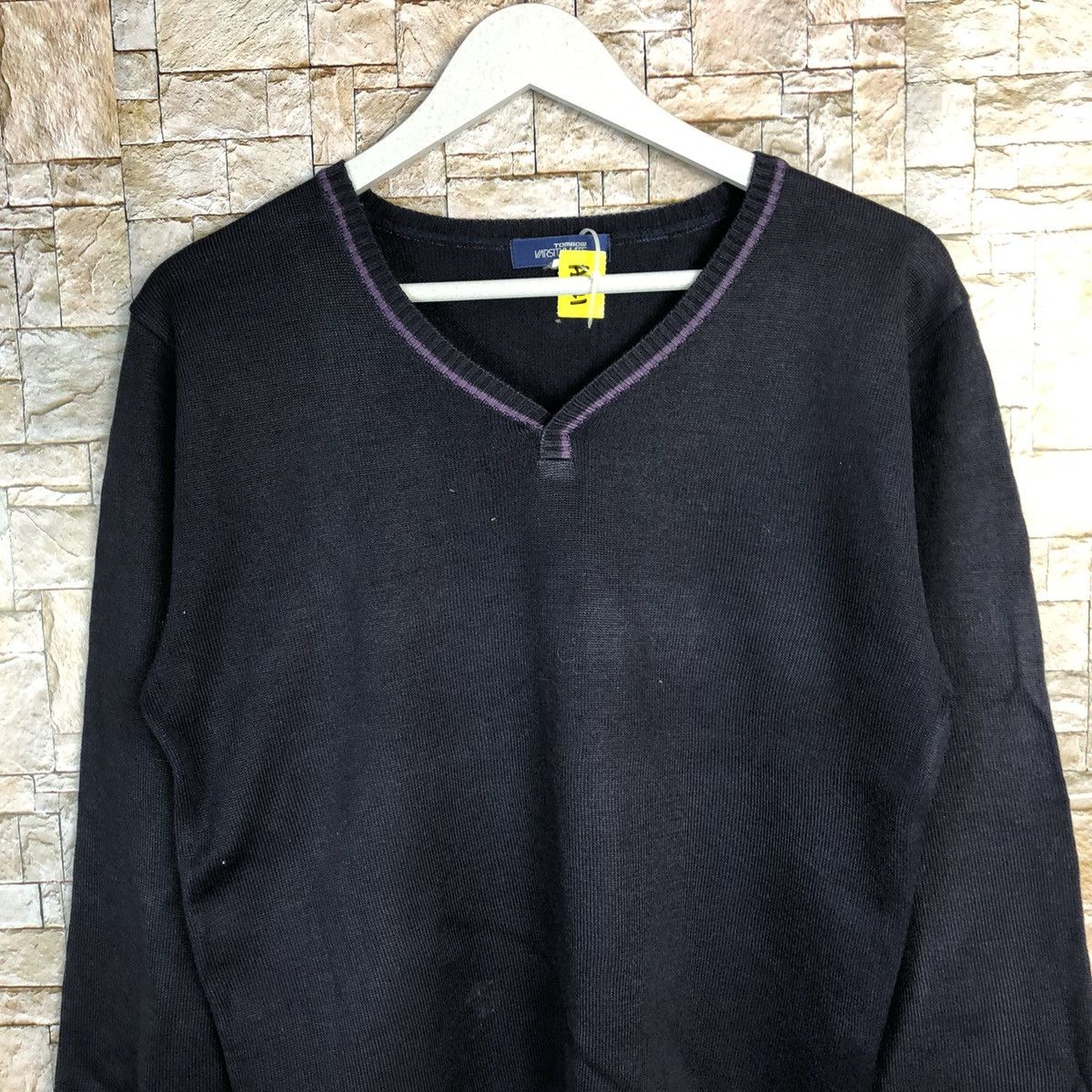 Japanese Brand × Tombolo Tombolo Varsity Mate Purple Knitwear #A221 Size US M / EU 48-50 / 2 - 5 Thumbnail