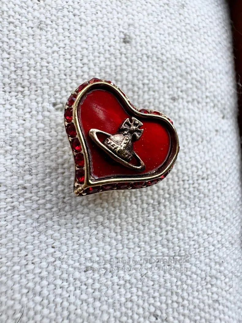 Vivienne Westwood Vivienne Westwood Red Heart Saturn Earrings Size ONE SIZE - 2 Thumbnail