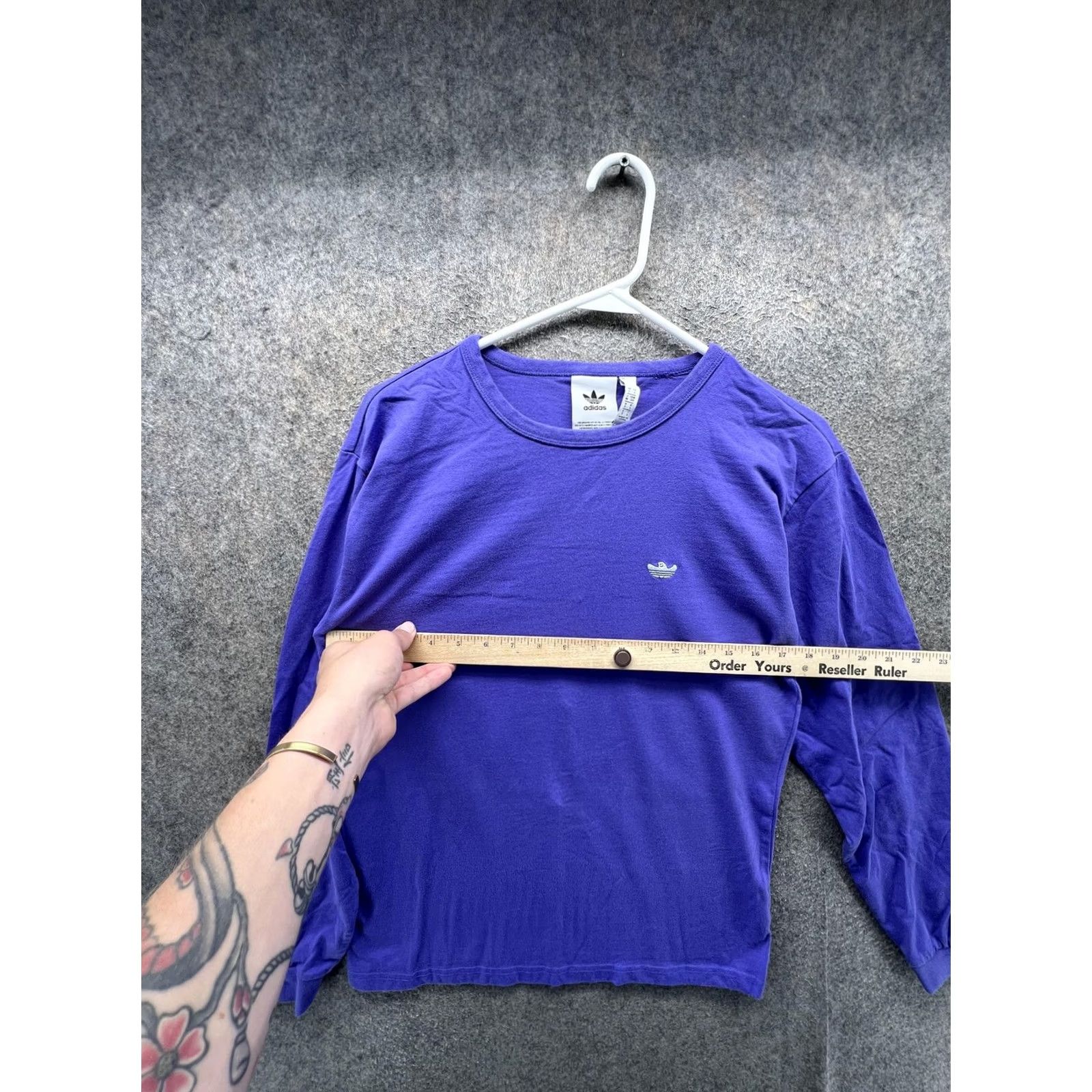 Adidas Adidas Shirt Mens Small Purple Long Sleeve Trefoil Logo Tee Cotton Casual Soft Size US S / EU 44-46 / 1 - 3 Thumbnail