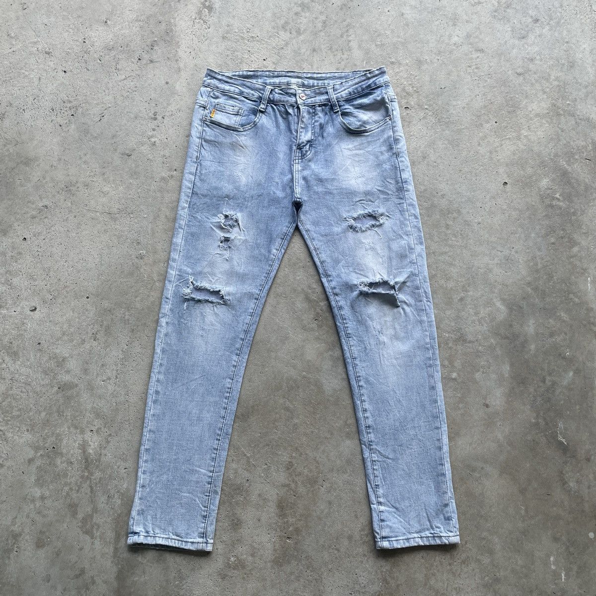 New Era × Stussy Stussy 556 Ripped Faded Jeans Distressed Pants W31 Size US 31 - 1 Thumbnail