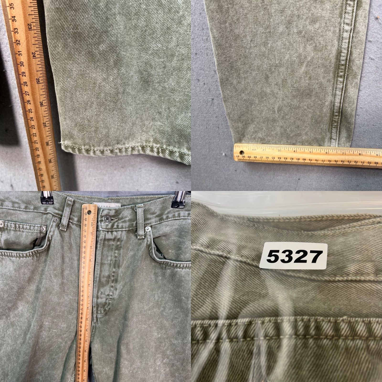 Topshop Topshop Jeans Denim 5-Pocket Regular Straight Adult Womens 10 Green Vintage No Size 32" / US 10 / IT 46 - 8 Thumbnail