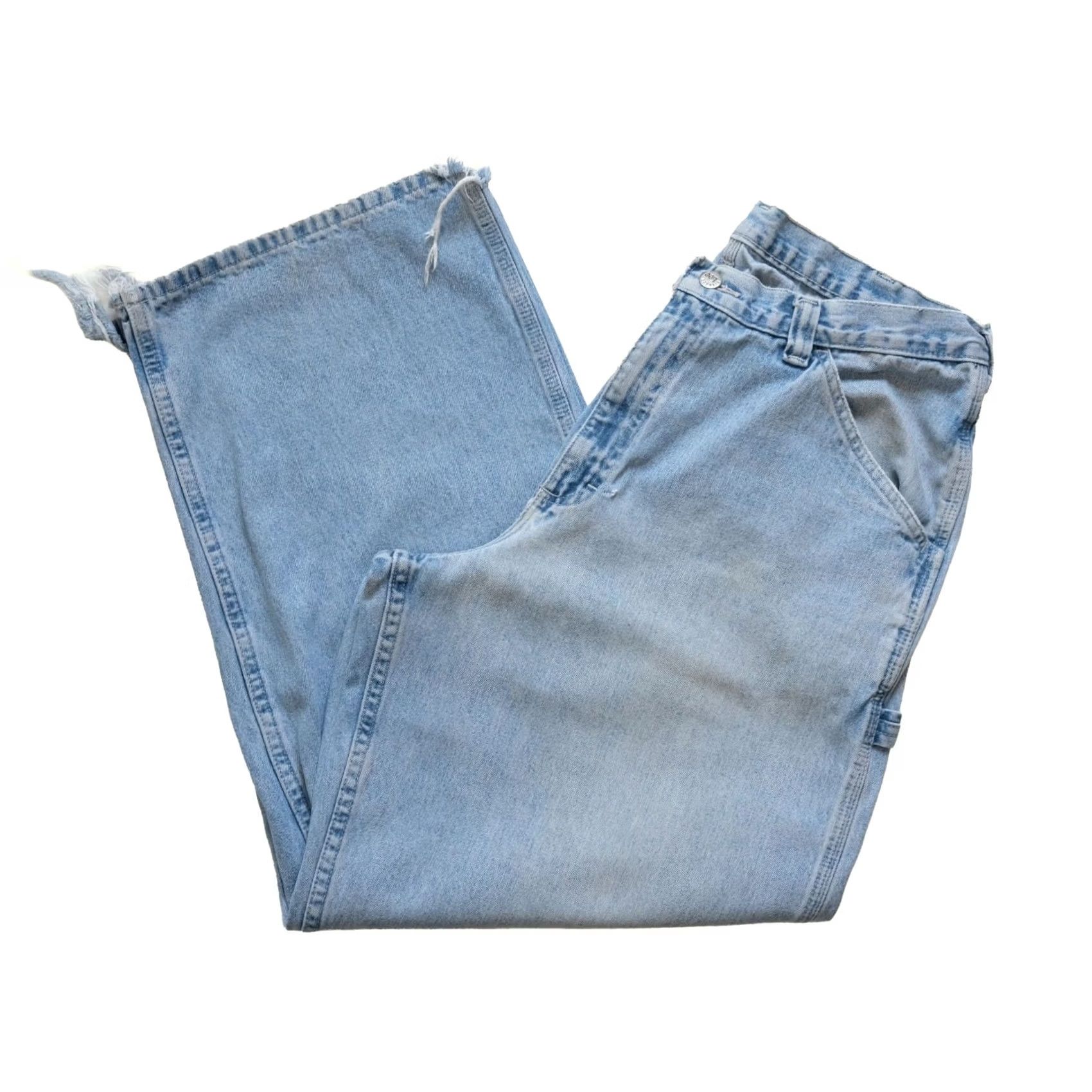 Levi's VINTAGE Levi's Jeans Dungarees Wide-Leg Cotton Blue 34x30 90s Men Regular Relaxed 5-Pocket Denim Jeans SZ 34x30 Size US 34 / EU 50 - 2 Thumbnail