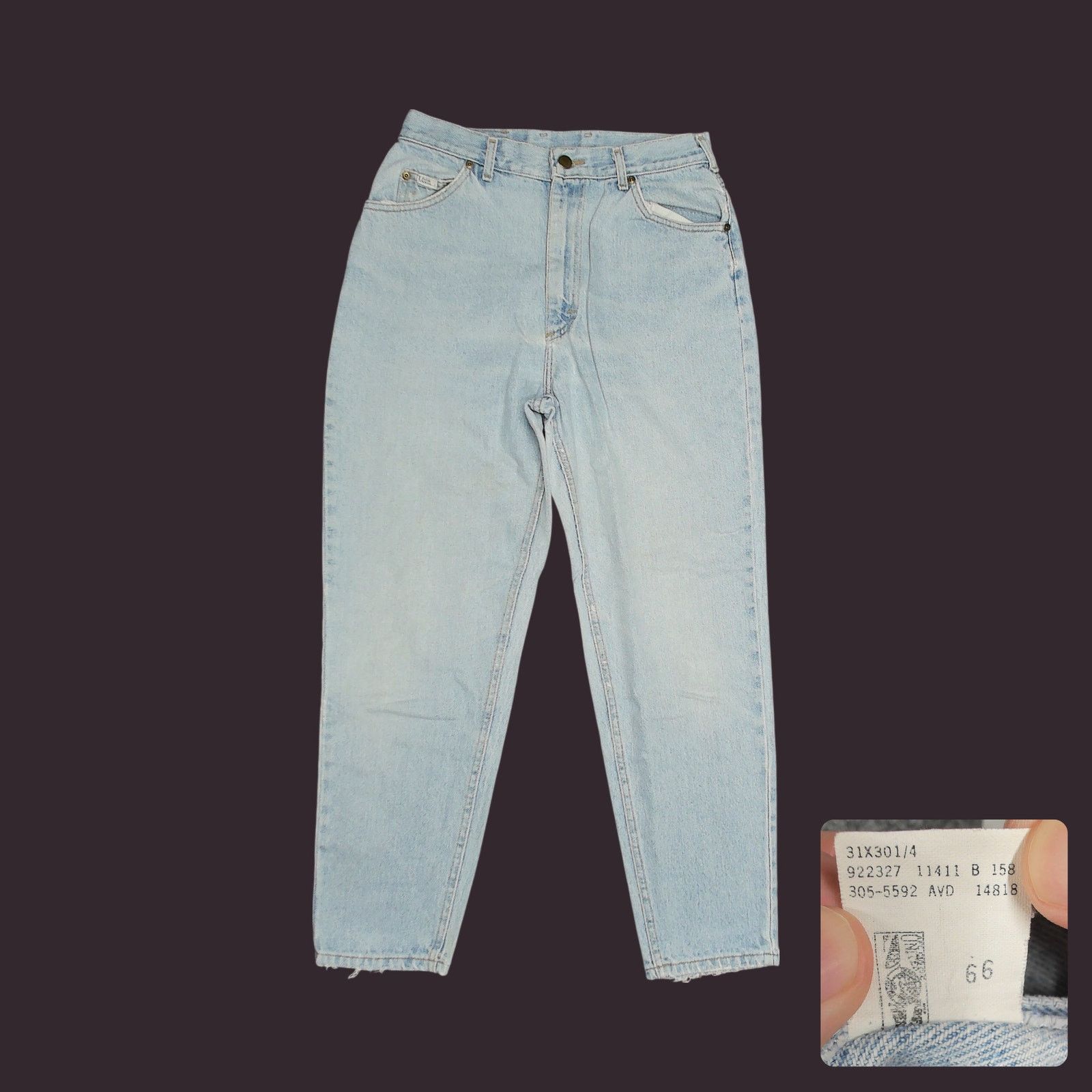 Lee Lee Vintage 80s Union Made High Rise Tapered Jeans W30 L28 Size 32" / US 10 / IT 46 - 1 Thumbnail