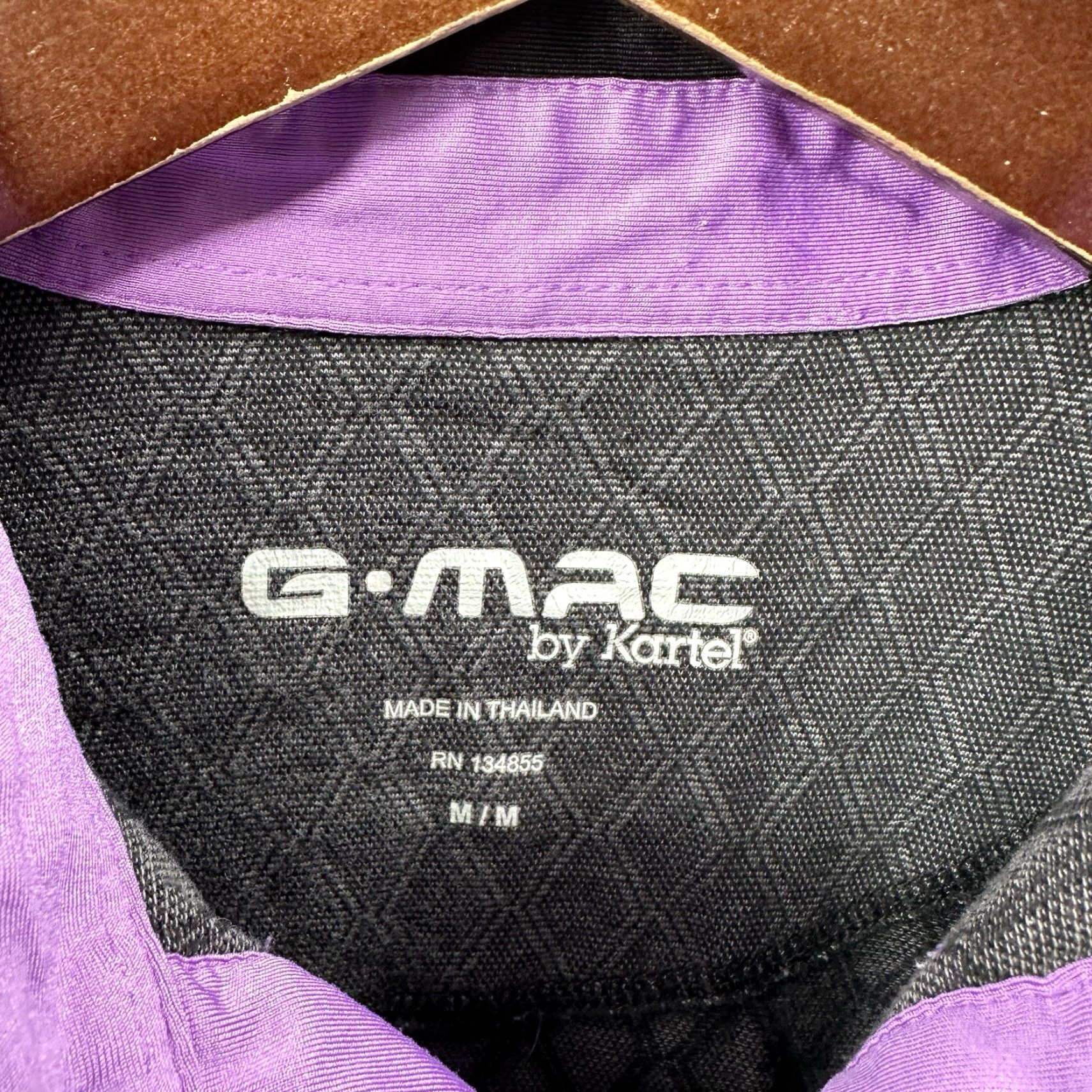 Vintage G Mac Kartel Polo Shirt Mens Medium Stretch Performance Gray Purple Geometric Casual Logo Golf Dad Shirt Size US M / EU 48-50 / 2 - 7 Thumbnail