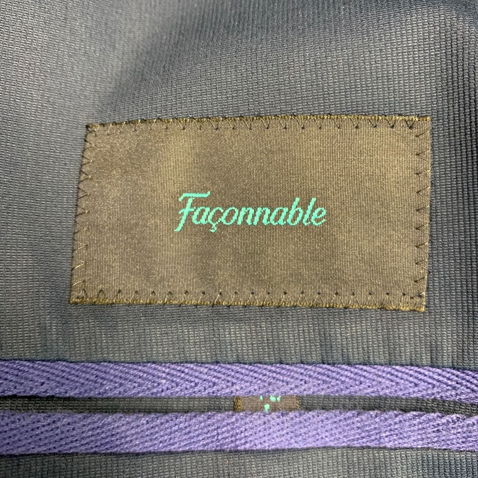 Faconnable Navy Cotton Blend Single Breasted Notch Lapel Sport Coat Size 42R - 5 Thumbnail