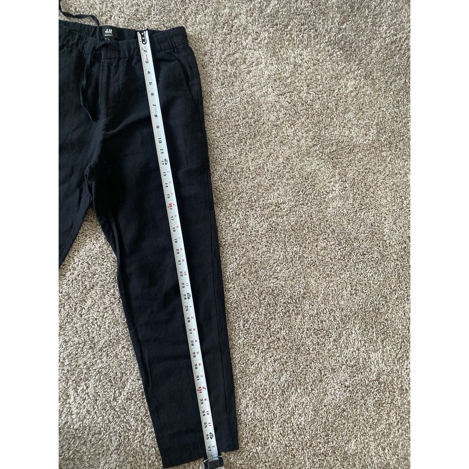 H&M H & M Relaxed Fit Black Linen/Cotton Pants Women Size 30" / US 8 / IT 44 - 3 Thumbnail