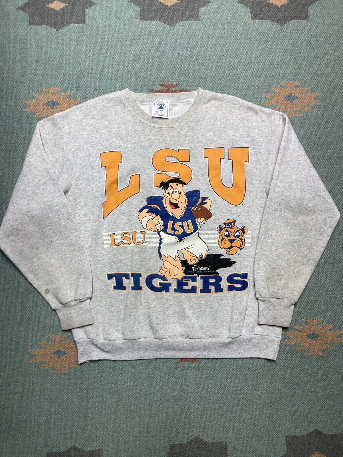 image of American College x Made In USA Vintage Lsu Sweatshirt Flintstones Louisiana Football L in Grey (Siz