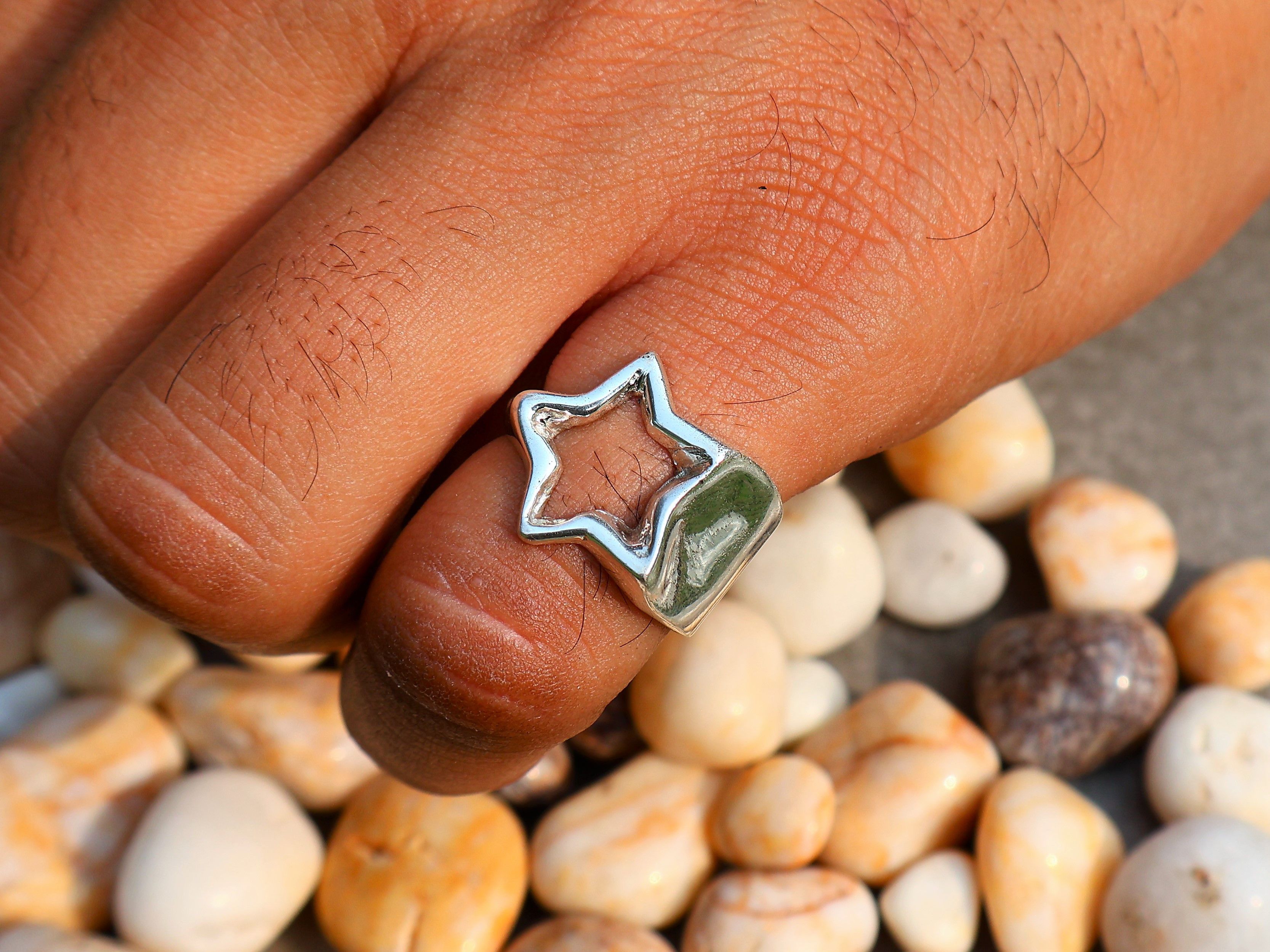 Handmade Star Ring, Statement Chunky Ring, Handmade Sterling Silver, Size ONE SIZE - 9 Thumbnail