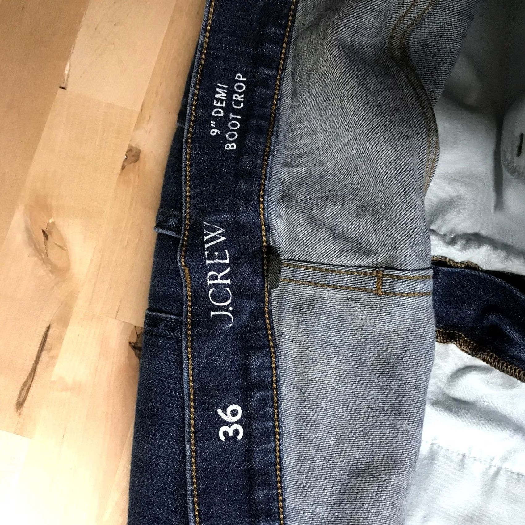 J.Crew J.CREW Dark Wash Denim Bootcut Crop Jeans 9 Inch Demi Boot 36 Women's Vintage? No Size 25" / US 0 / IT 36 - 7 Thumbnail