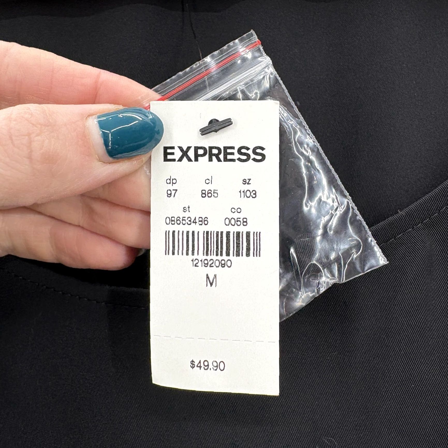 Express Express Blouse Womens Medium Black Scoop Neck Long Sleeve Button Cuff Dressy Size M / US 6-8 / IT 42-44 - 5 Thumbnail