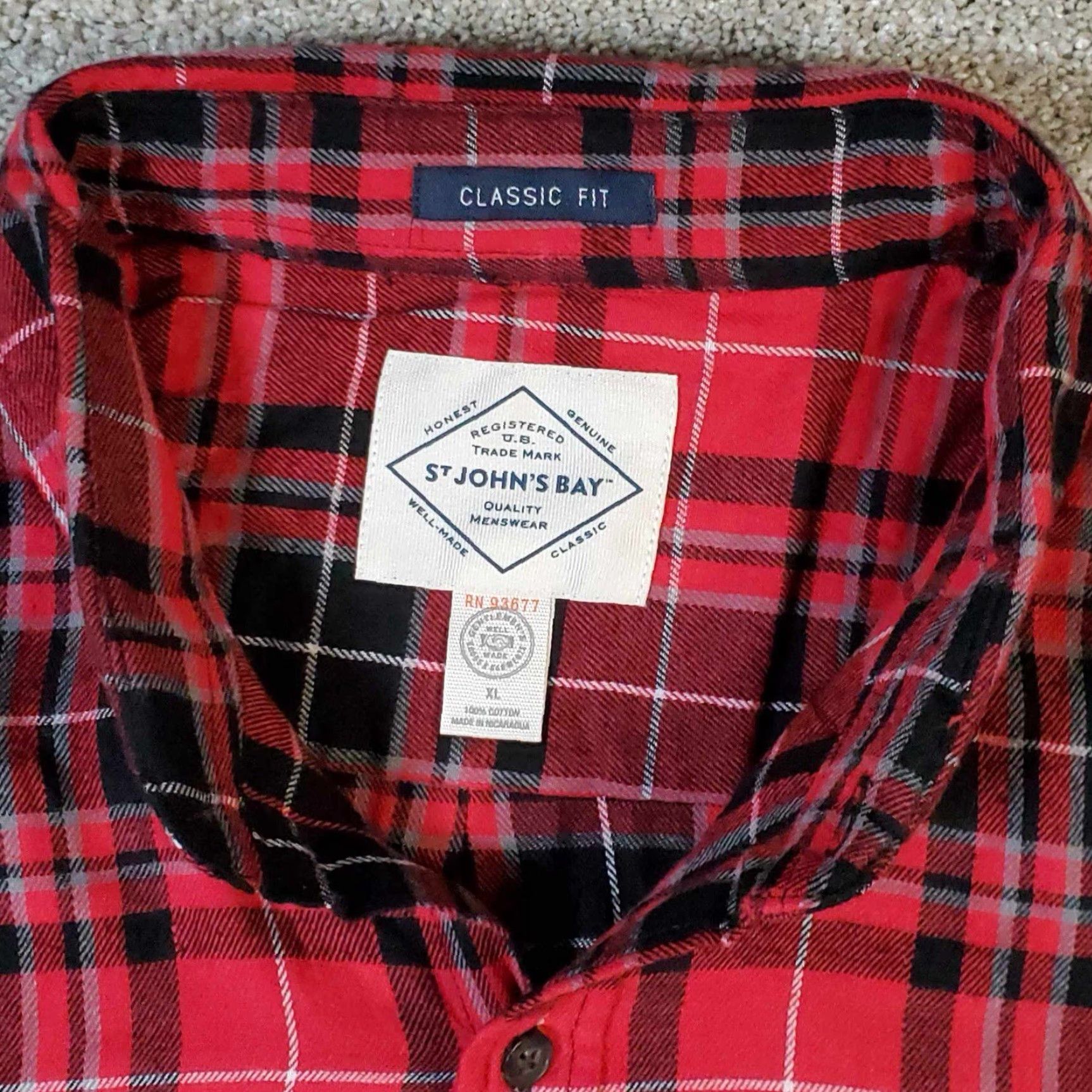 Vintage VINTAGE St Johns Bay Red Plaid Flannel Shirt Mens Cotton XL Buffalo Plaid Casual Travel Workwear 80s 90s Retro USA Men Button-Up Size US XL / EU 56 / 4 - 5 Thumbnail