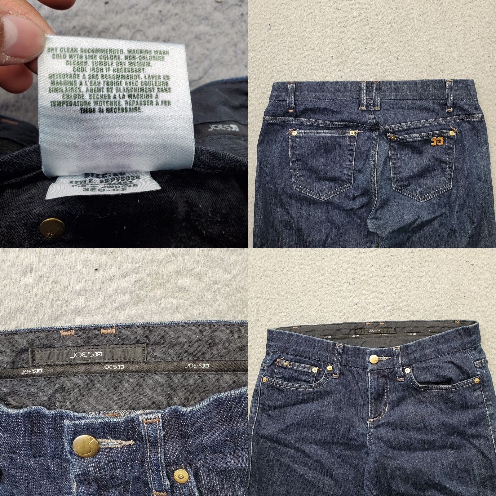 Vintage Joe's Jeans Womens Bootcut Jeans 28 Blue Denim Dark Wash Stretch Single Stitch Leg Size 28 Women Size 28" / US 6 / IT 42 - 8 Thumbnail