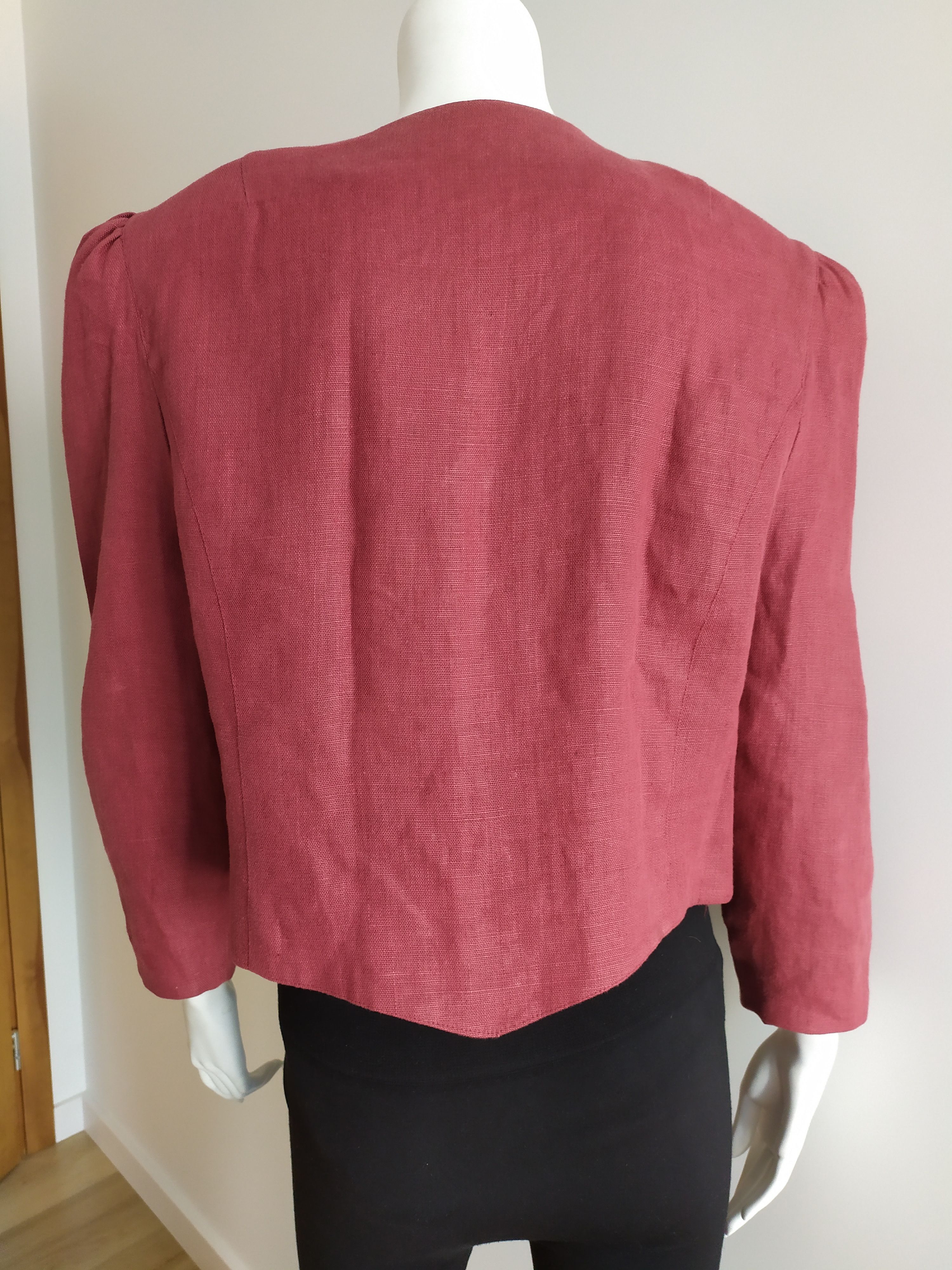 The Difference Raspberry Linen women jacket blazer Bavarian Vintage XL Size XXL / US 16-18 / IT 52-54 - 2 Thumbnail