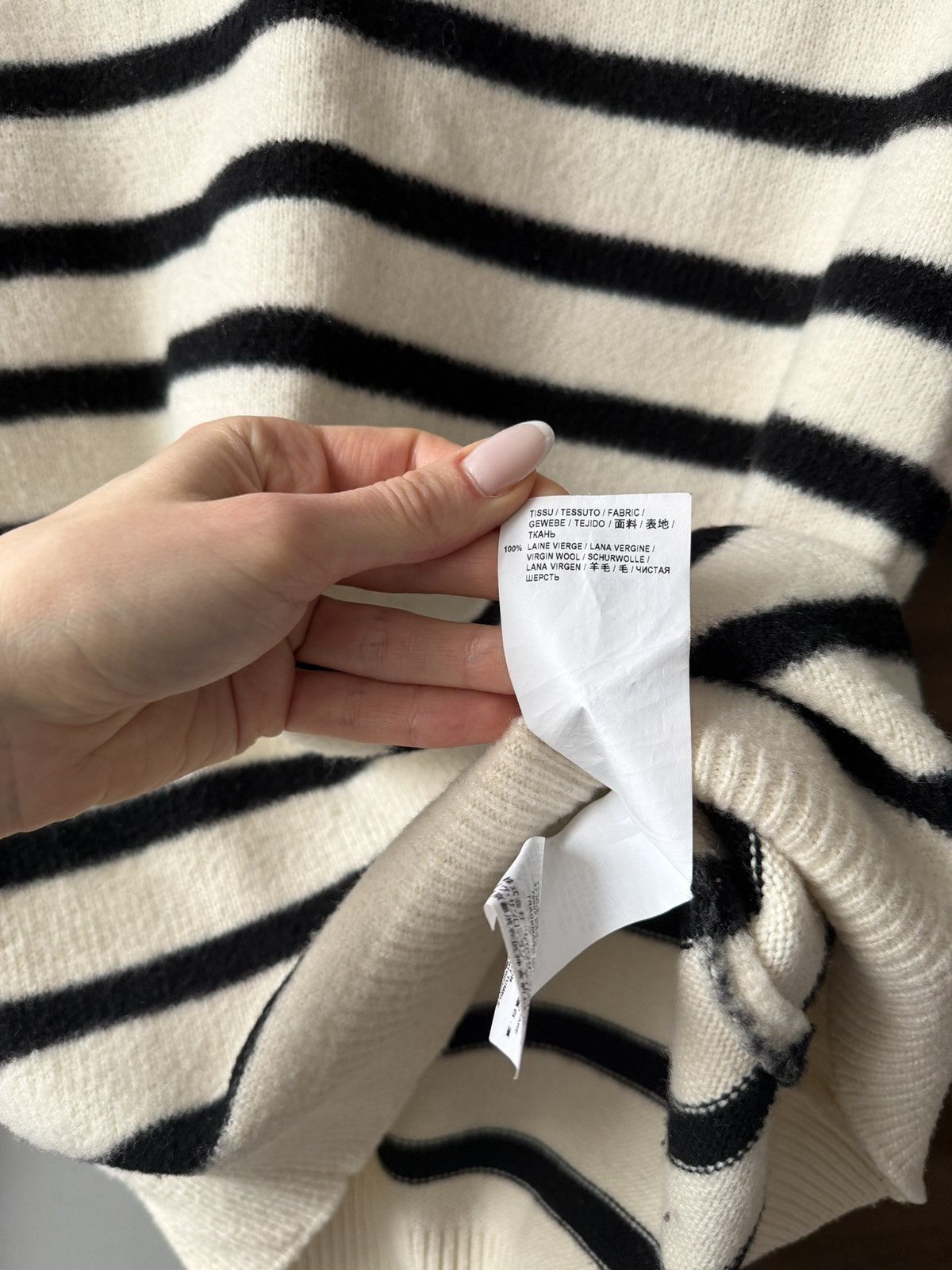 Saint Laurent Paris Saint Laurent Paris White & Black Wool Striped Sweater Size XS / US 0-2 / IT 36-38 - 6 Thumbnail