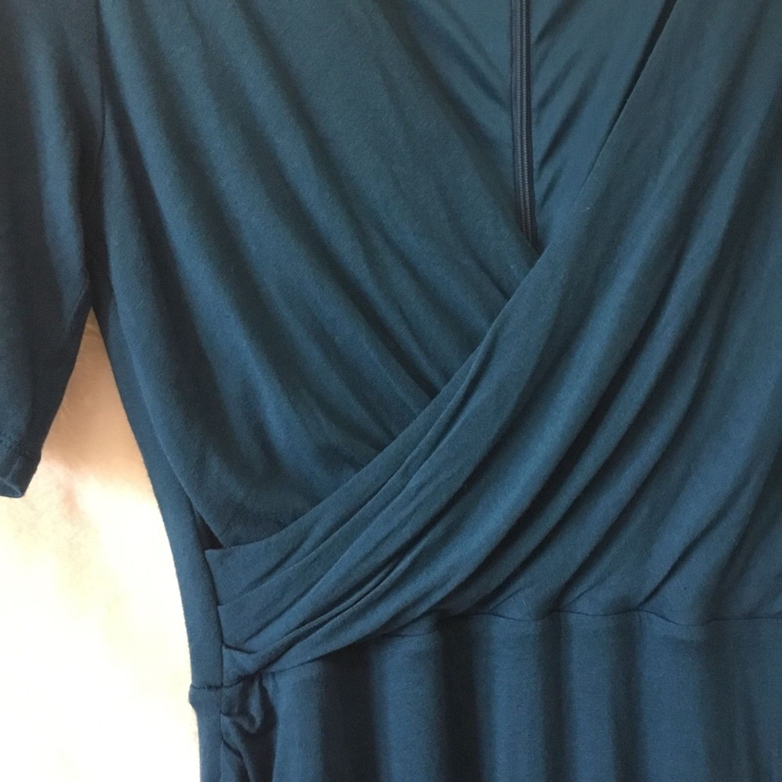 Loft LOFT Teal Wrap-Style Midi Dress Size S / US 4 / IT 40 - 3 Thumbnail