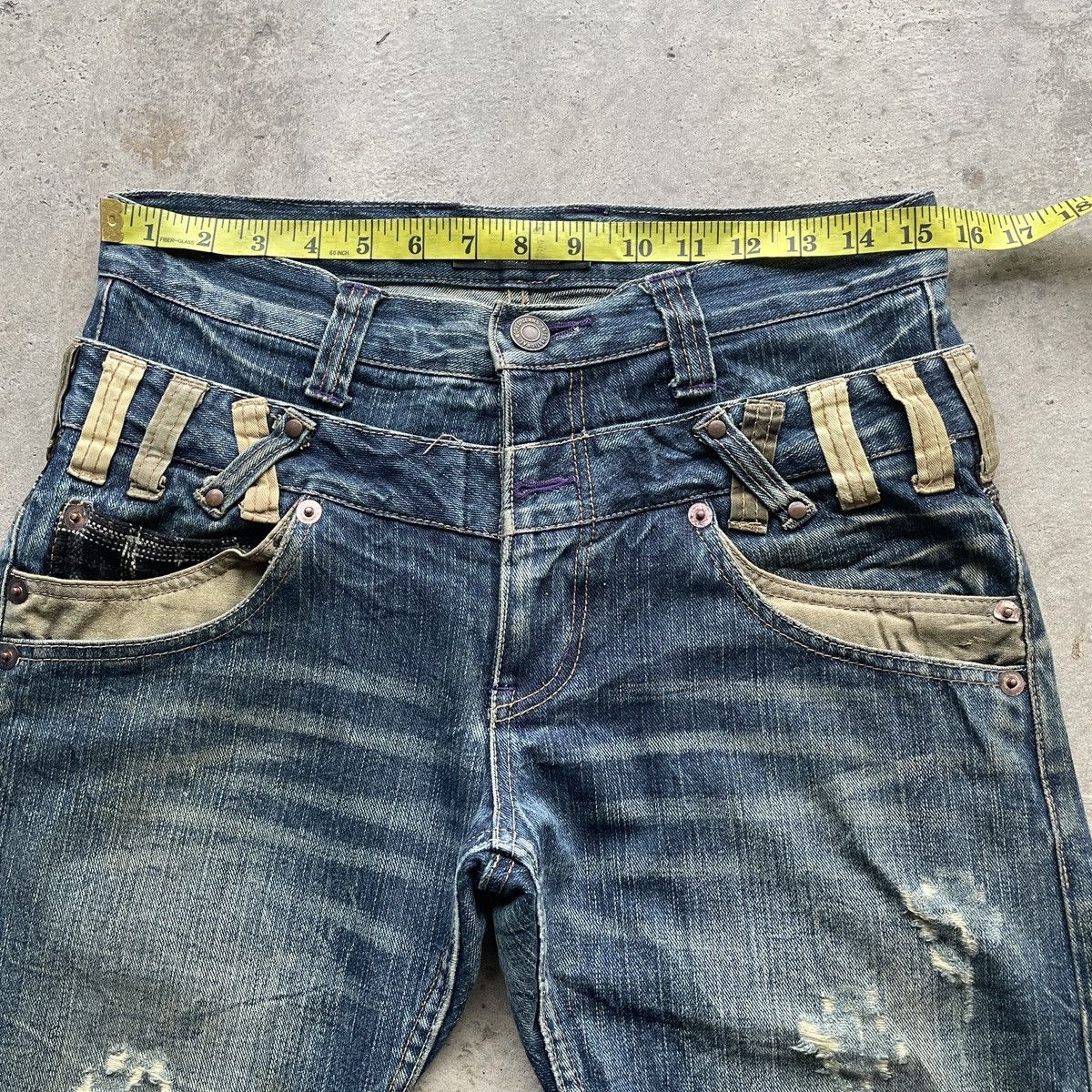 Japanese Brand × Jean Rare🔥 Vintage Japanese Double Waist Denim Jeans Pants W31 Size US 31 - 6 Thumbnail