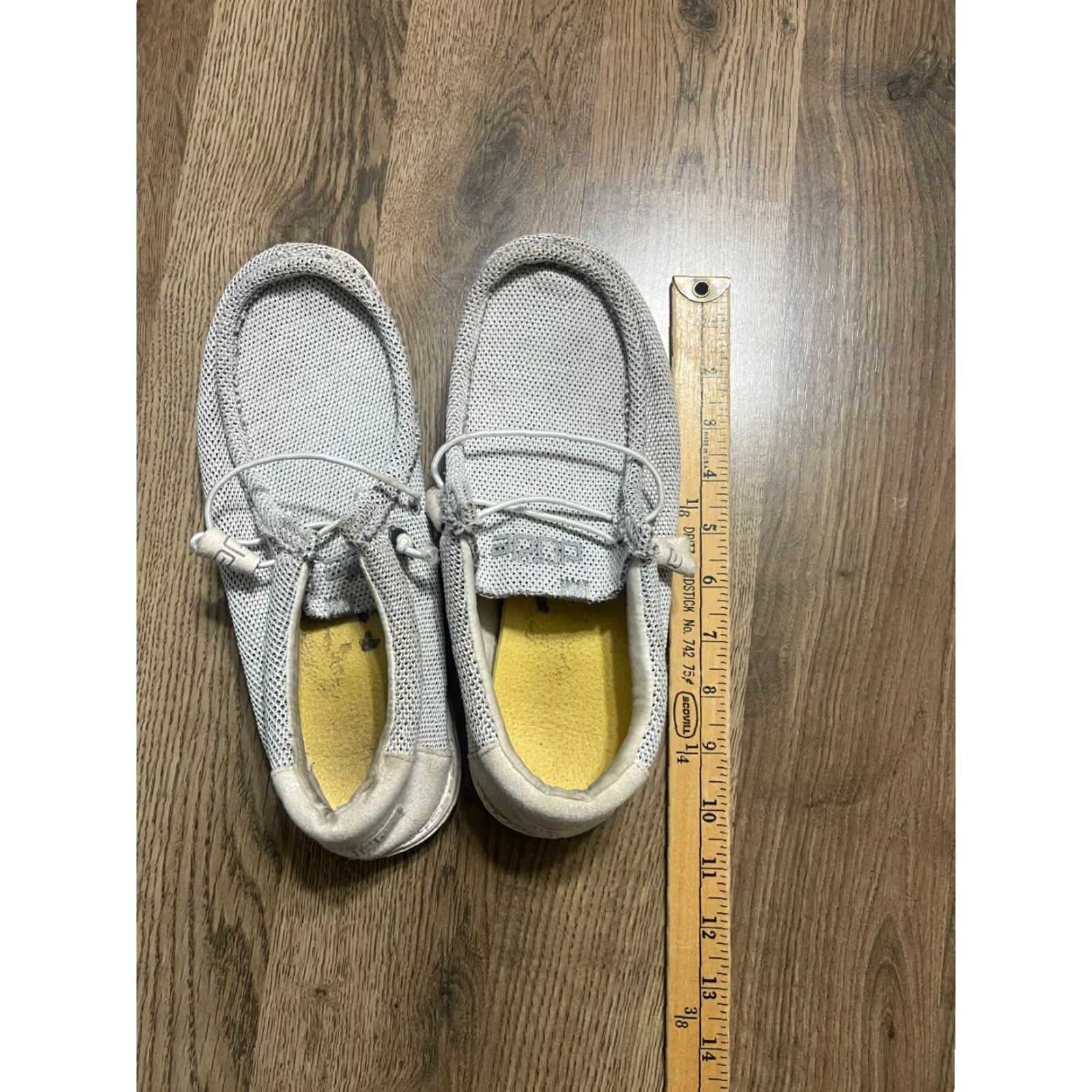 Vintage Hey Dudes Shoes Men Slip-On 9 Gray Wally Sox Stone Casual Comfort Cotton Blend Size US 9 / EU 42 - 5 Thumbnail